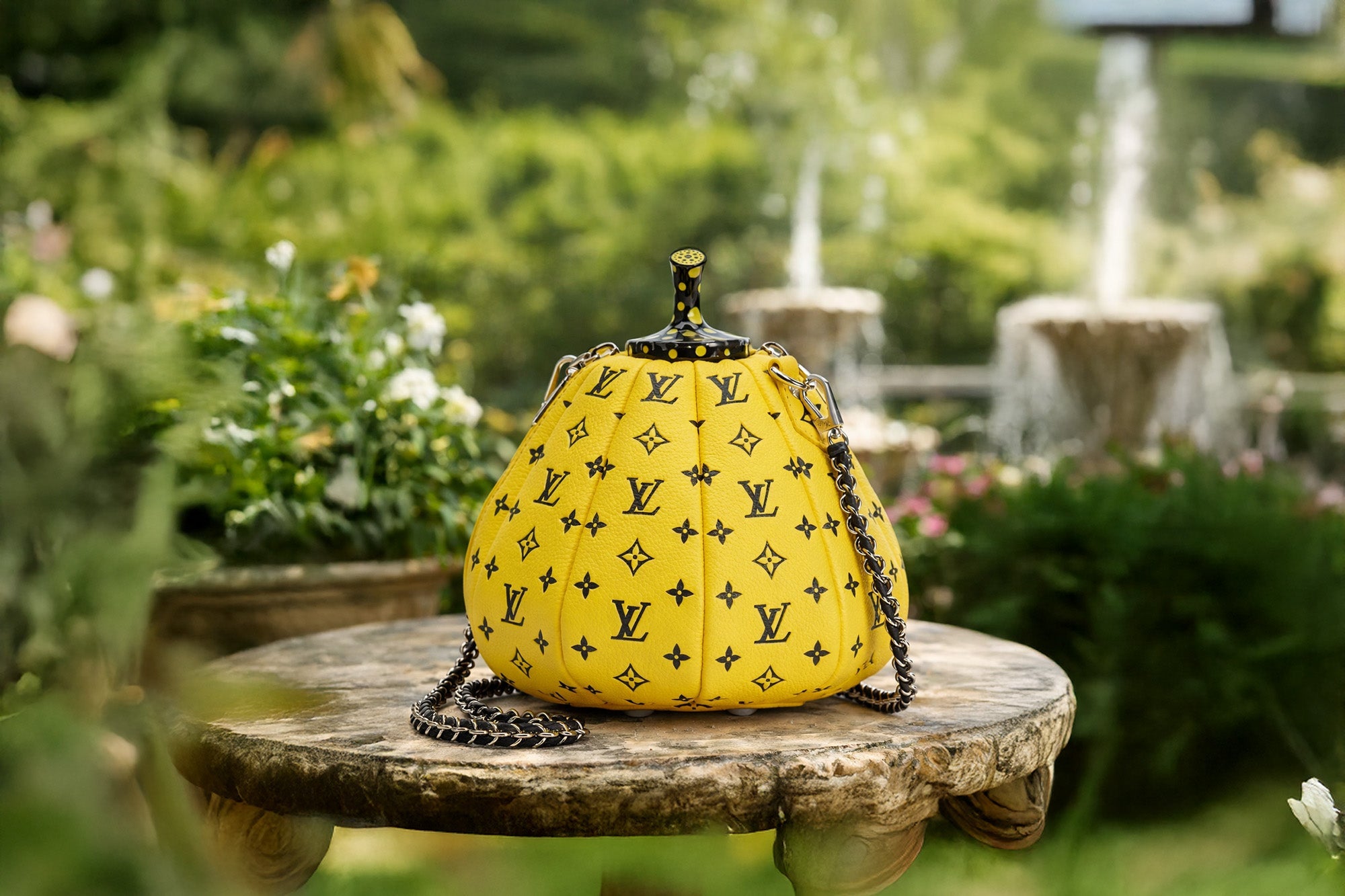 Louis Vuitton X Yayoi Kusama Limited Edition Yellow/Black Leather Pumpkin Bag