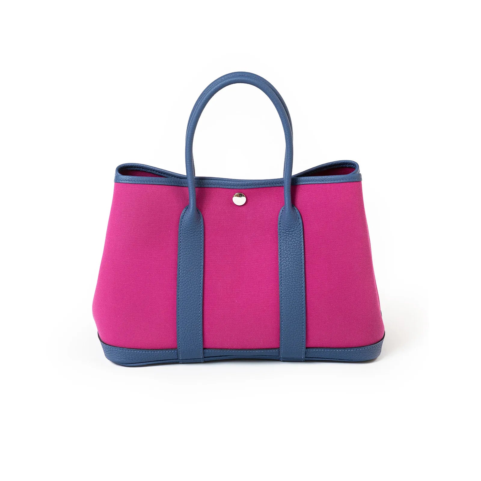 Hermès Garden Party 30 Magnolia/Bleu Brighton Canvas Palladium Hardware