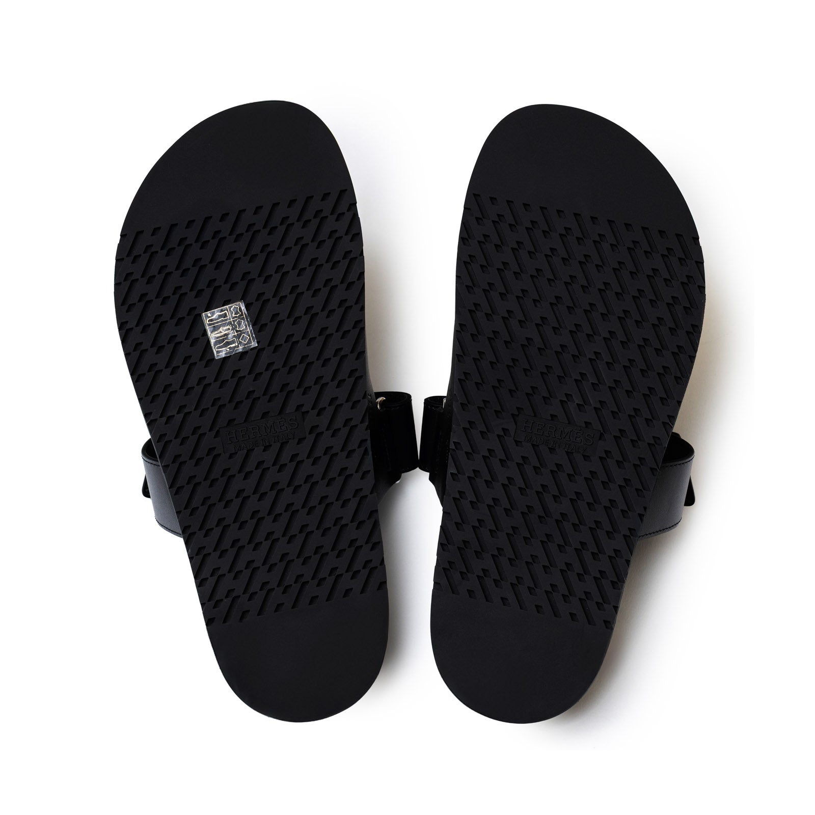 Hermès Chypre Sandal Men's Black Calf 40.5 - Bottom