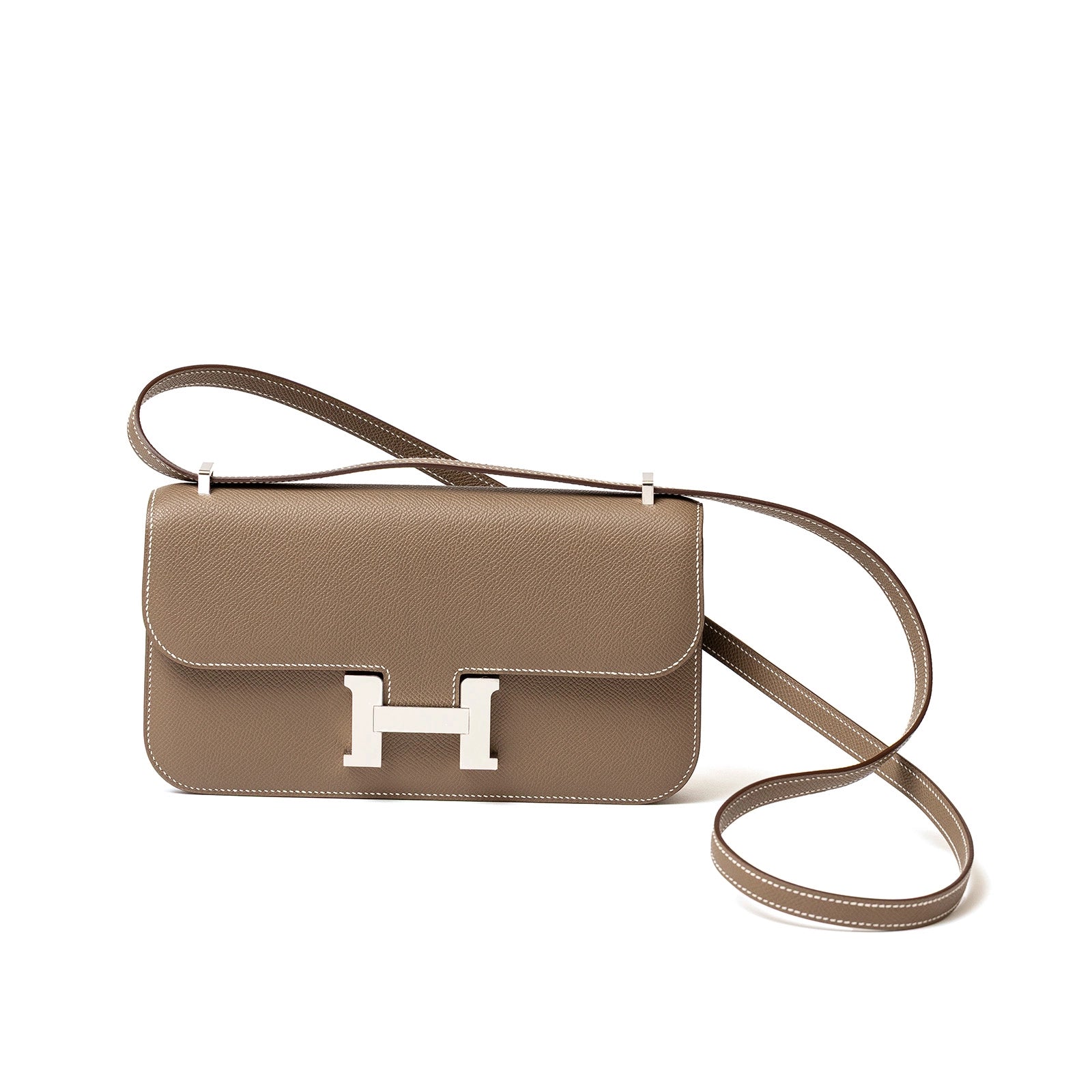 Hermès Constance Elan Etoupe Epsom Palladium Hardware - Front