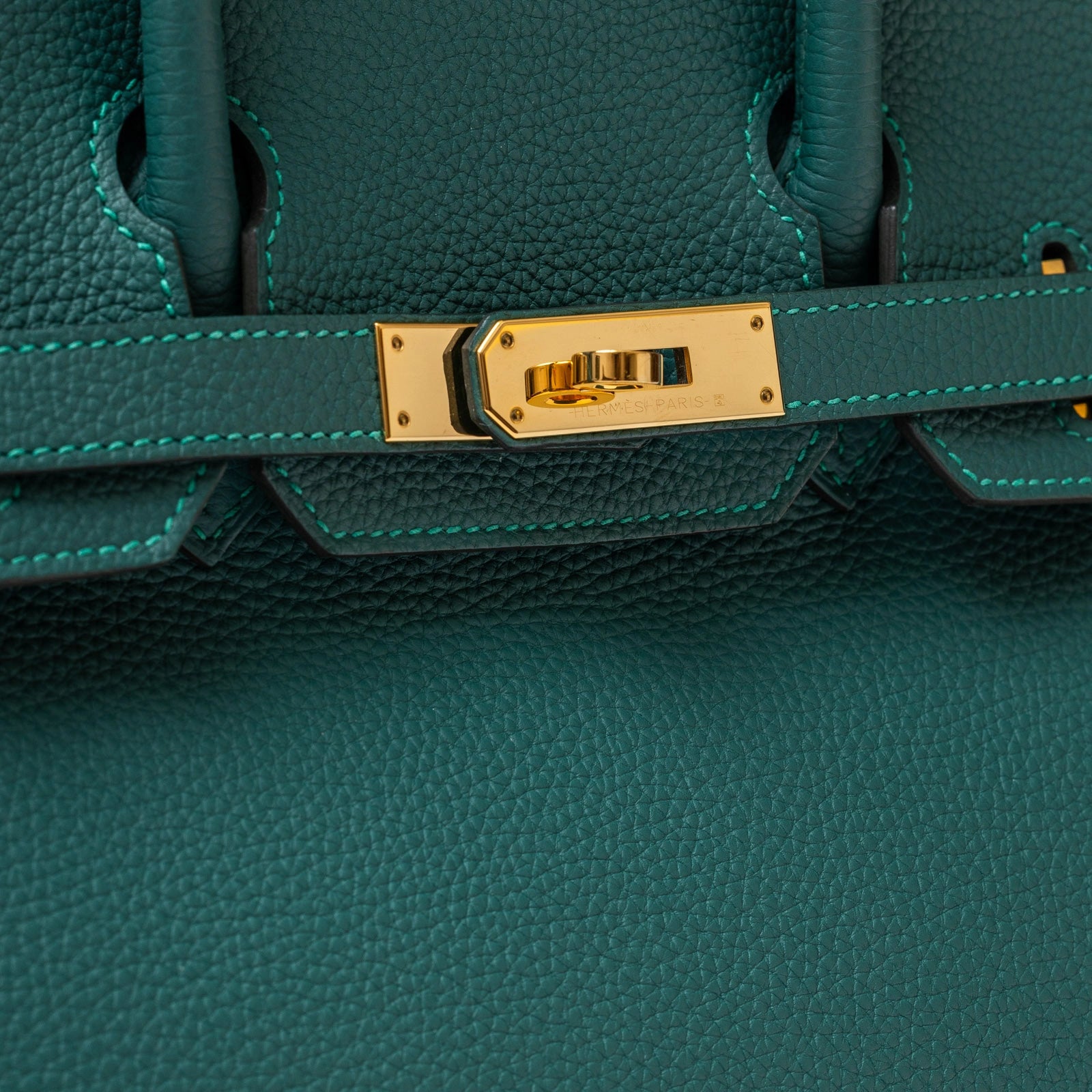 Hermès Birkin 30 Malachite Togo Gold Hardware - Detail