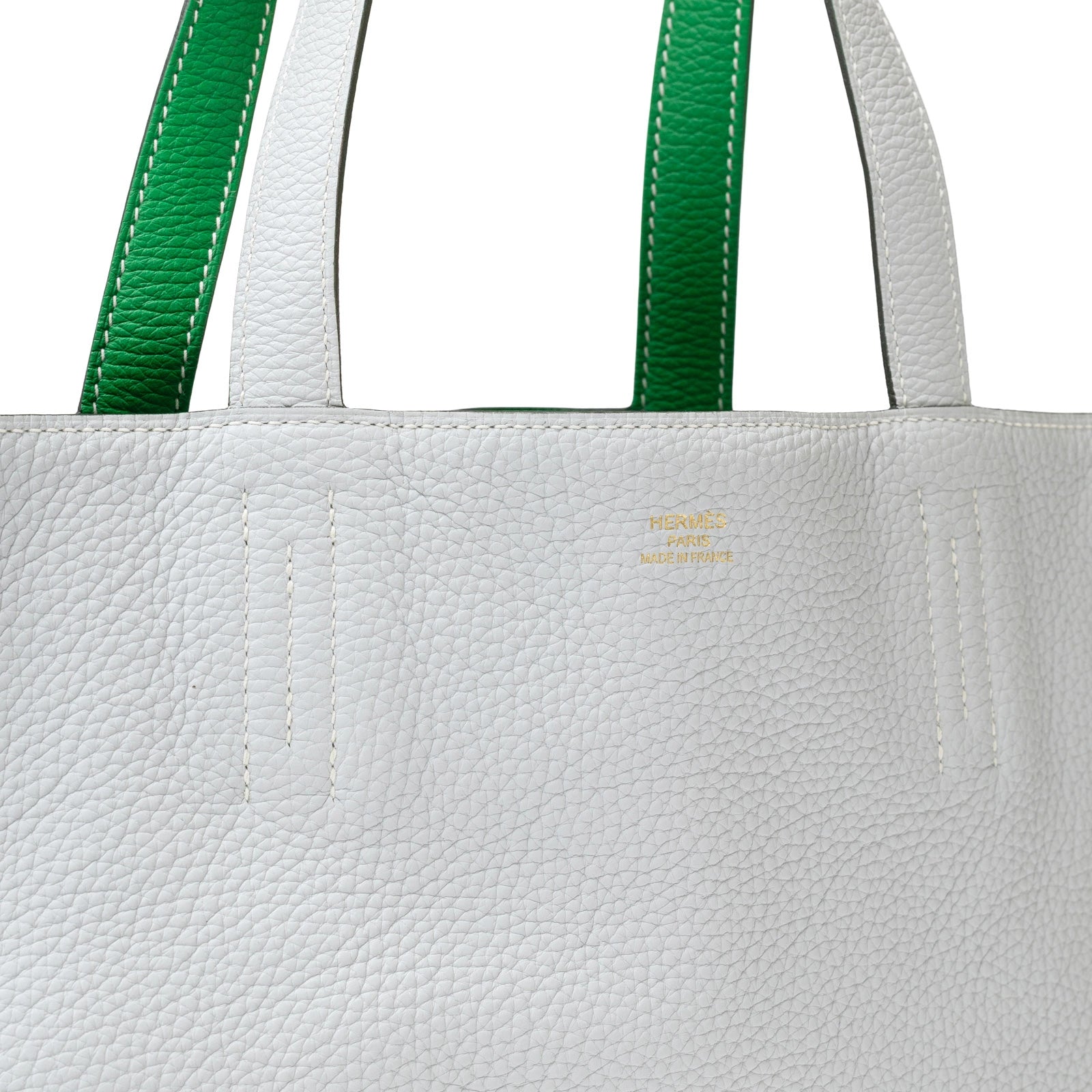 Hermès Double Sense 28 Blue/Vert Bicolor - Close Up