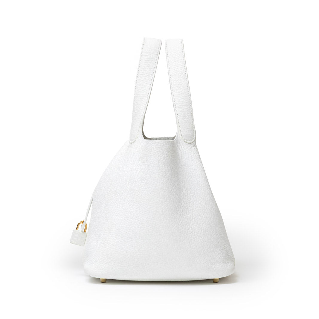 Hermès Picotin 22 New White Clemence Leather Hardware - Right