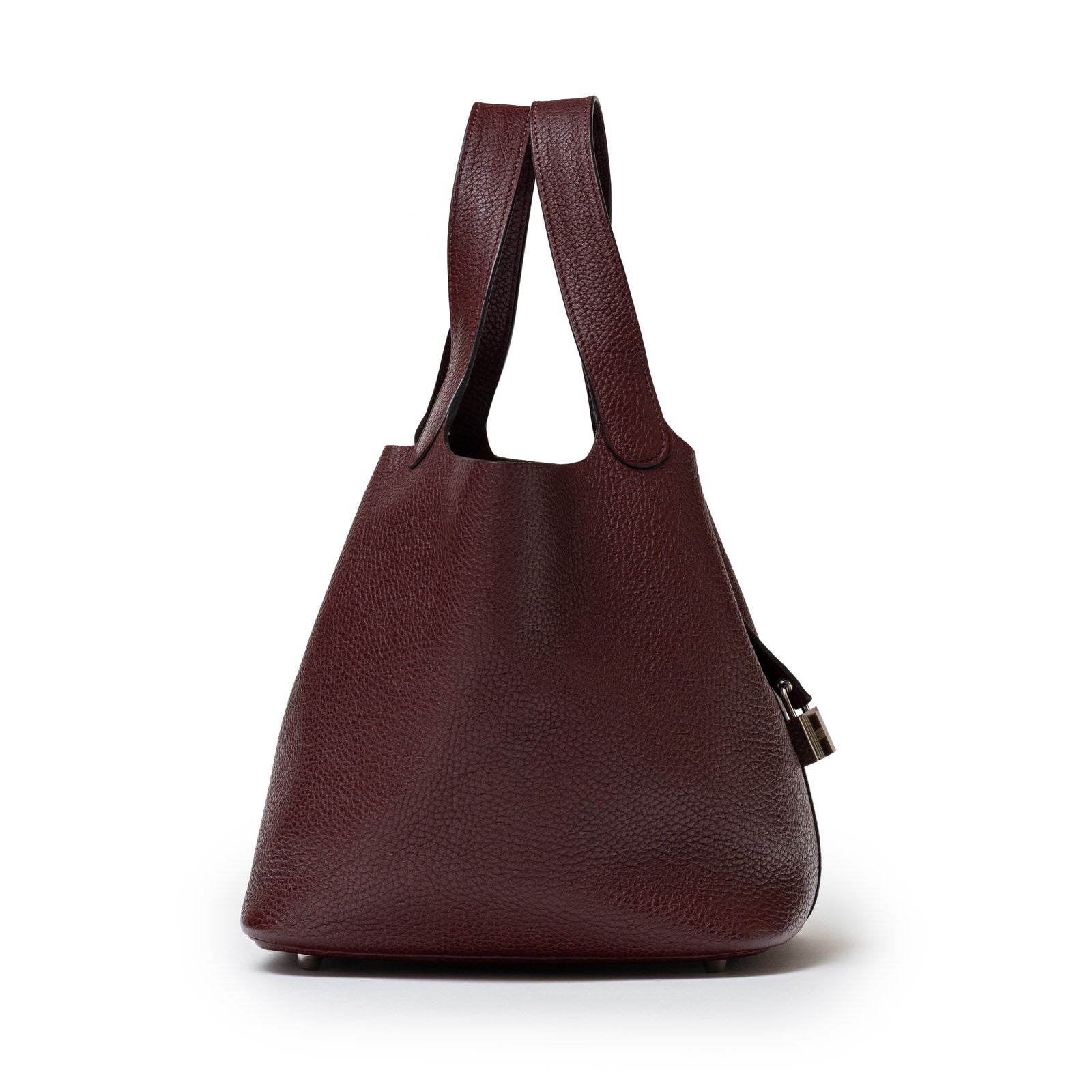 Hermès Picotin 22 Bordeaux Clemence Palladium Hardware - Side Left