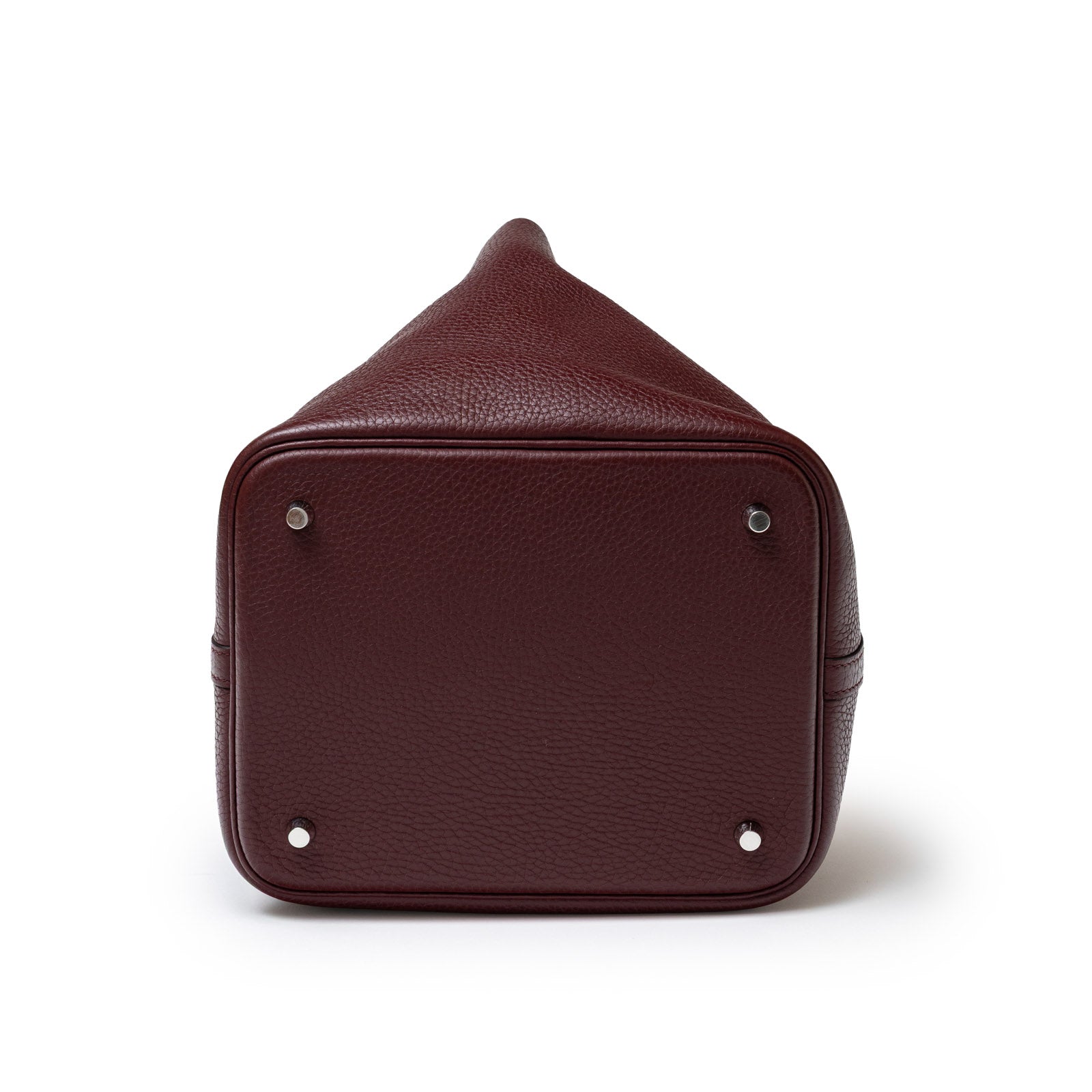 Hermès Picotin 22 Bordeaux Clemence Palladium Hardware - Bottom