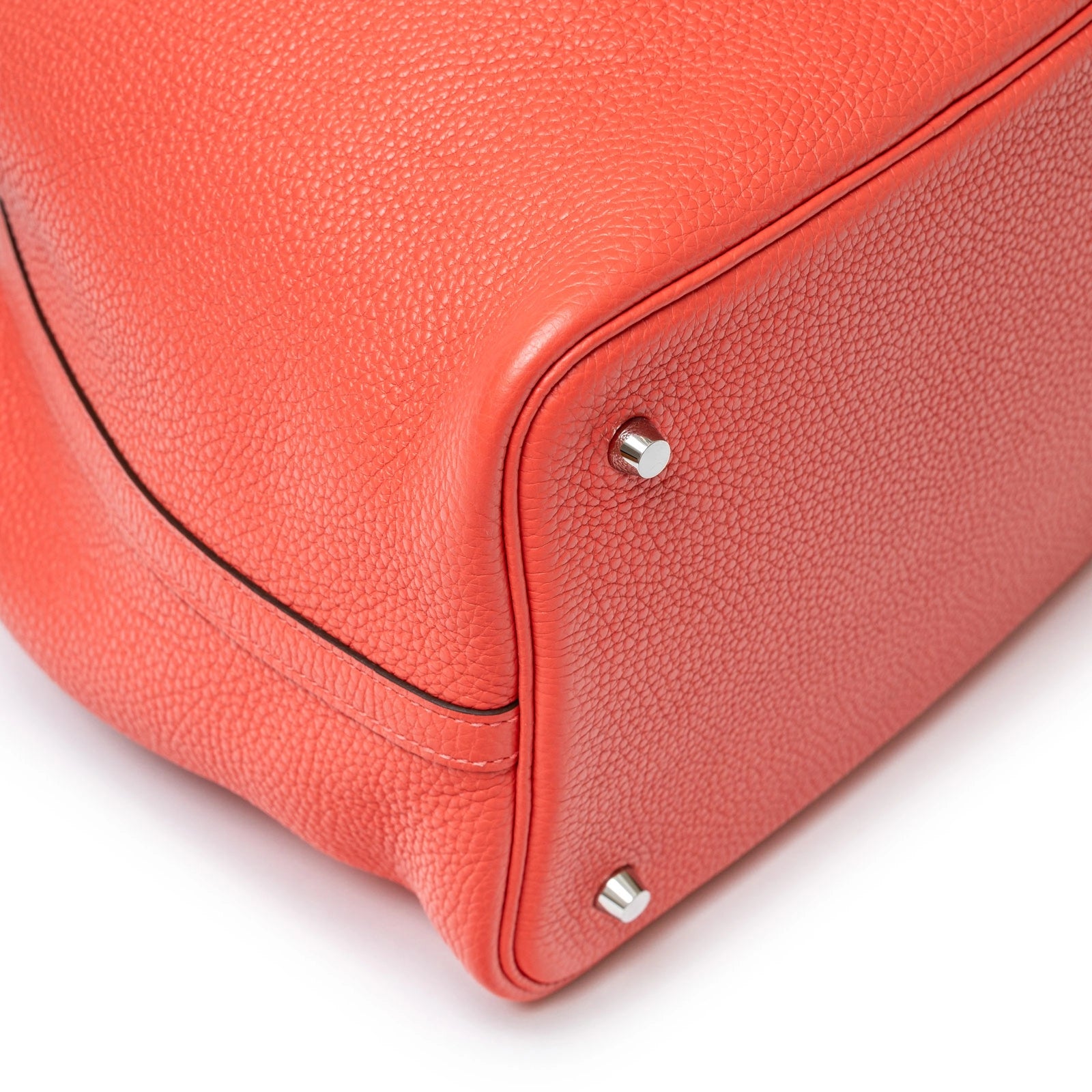 Hermès Picotin 22 Rose Jaipur Clemence Palladium Hardware - Front Corner Left