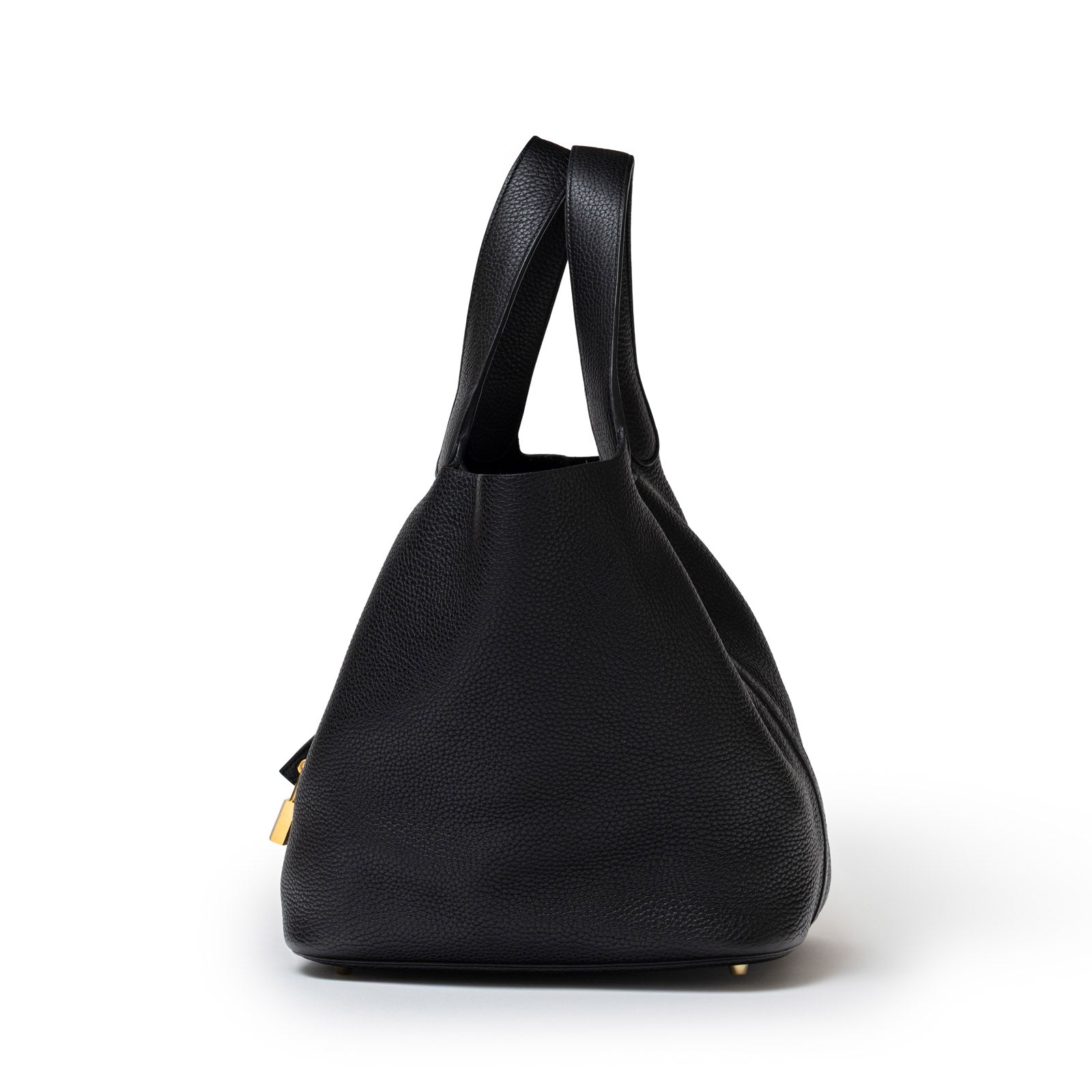 Hermès Picotin 26 Black Clemence Gold Hardware - Side Right
