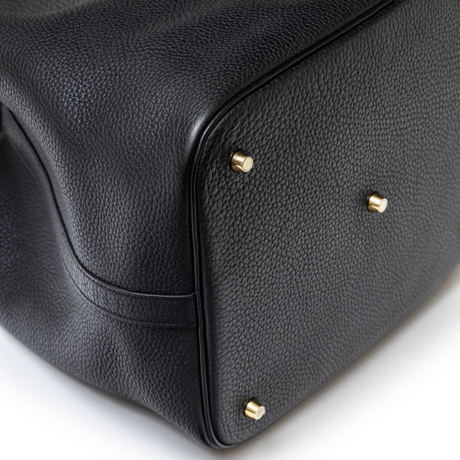 Hermès Picotin 26 Black Clemence Gold Hardware - Back Corner Left