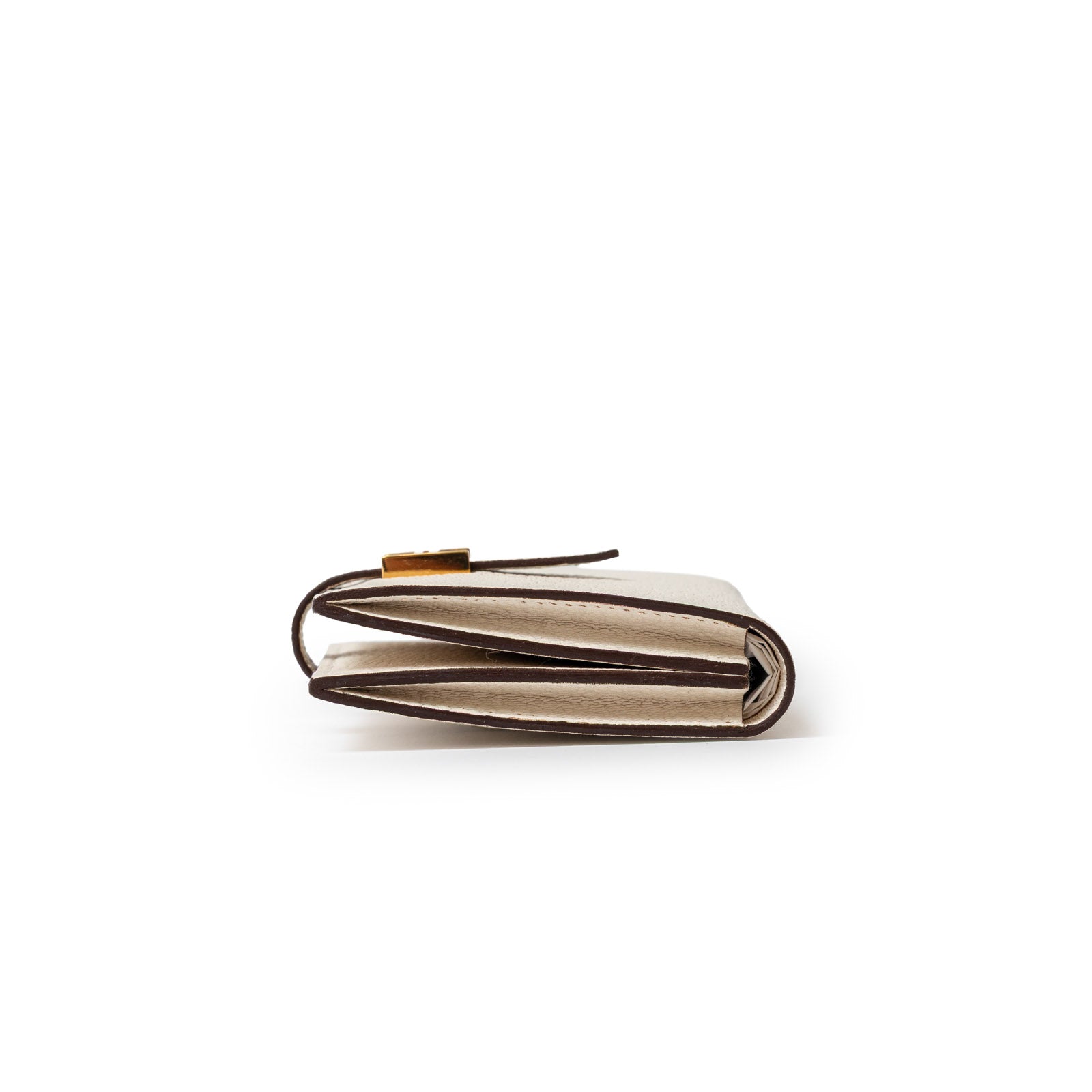 Hermès Mini Bearn Wallet Nata Chevre Mysore Gold Hardware - Side Right
