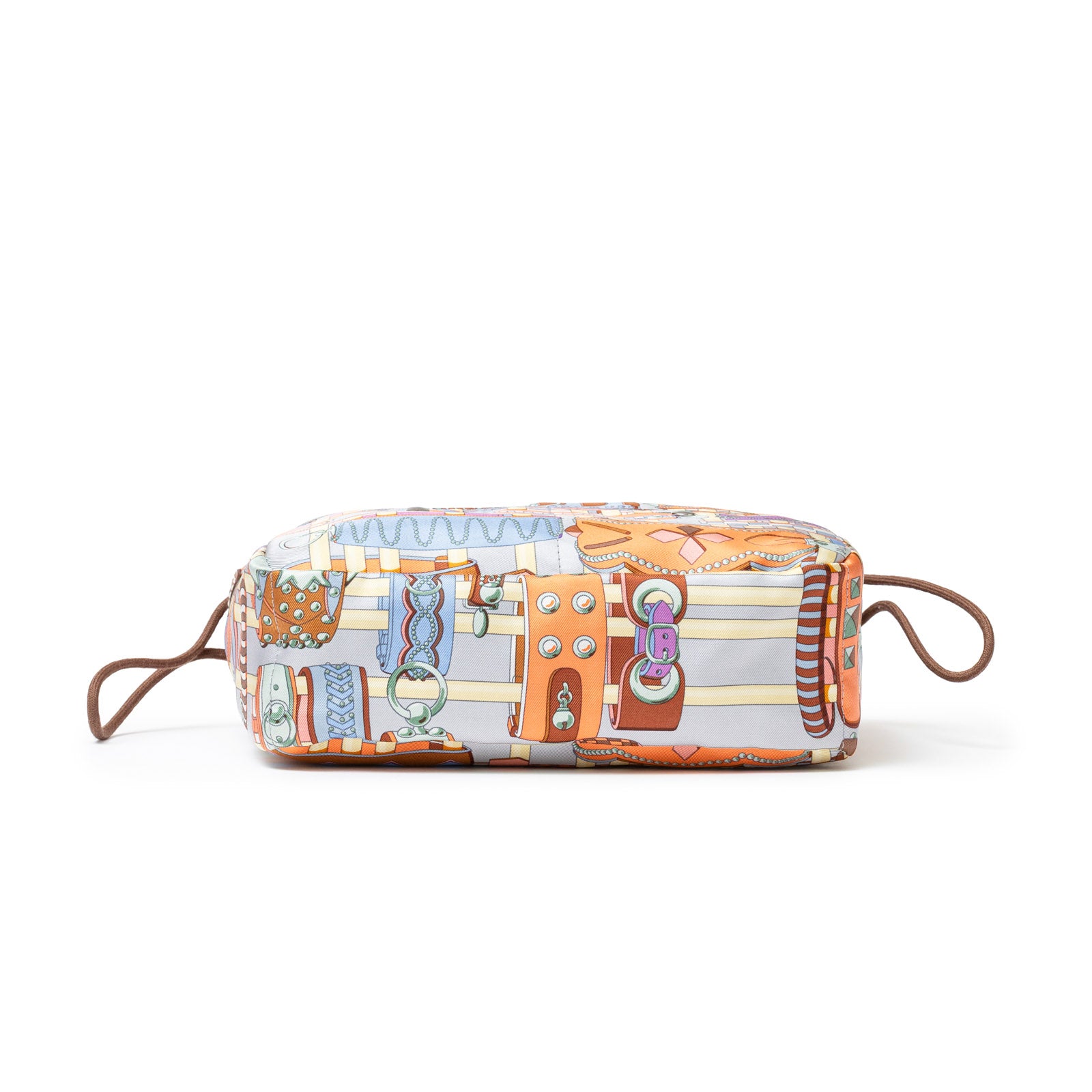Hermès Fourbi 20 pouch Paprika/Rose pop/Fauve Nylon/Silk Barenia Palladium Hardware - Bottom