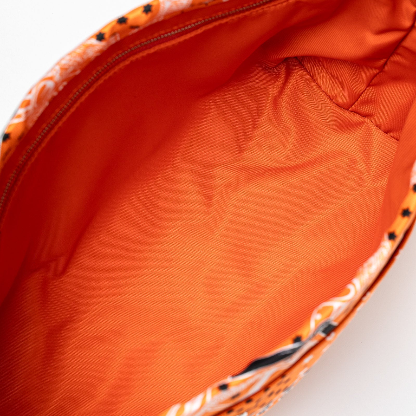 Hermès Fourbi 25 pouch Orange Nylon/Silk Barenia Palladium Hardware - Interior