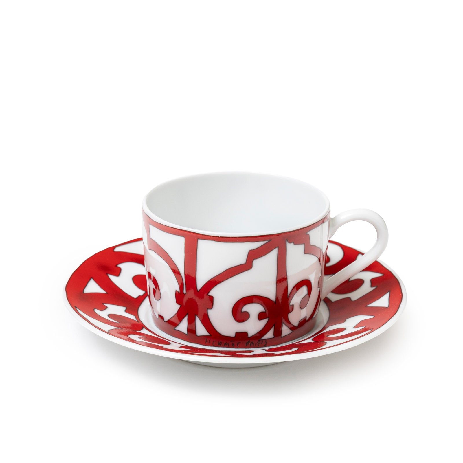 Hermès Balcon du Guadalquivir Tea Cup and Saucer Set of Two