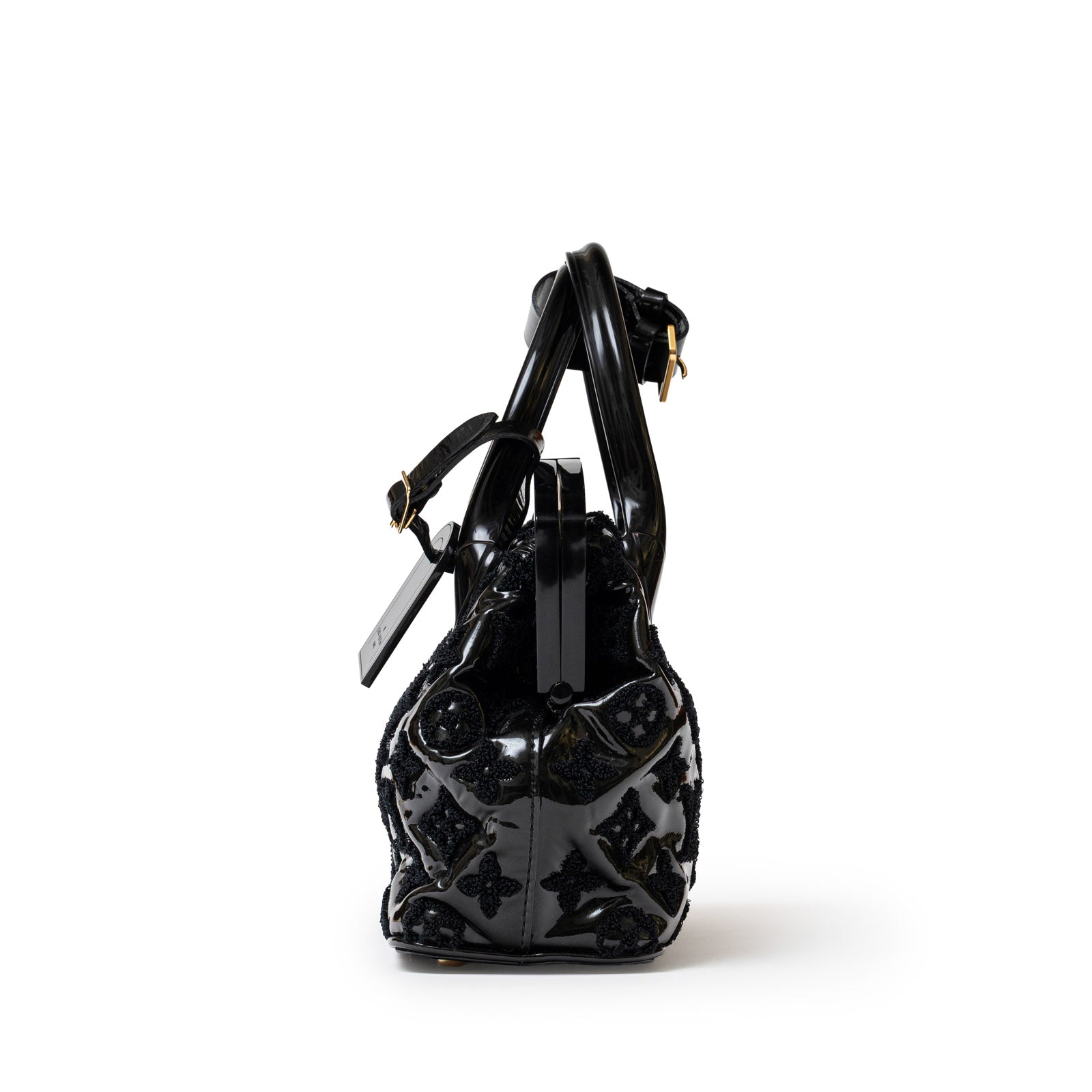Louis Vuitton Fascination Lockit BB Black Patent Lambskin Gold Hardware - Side Right