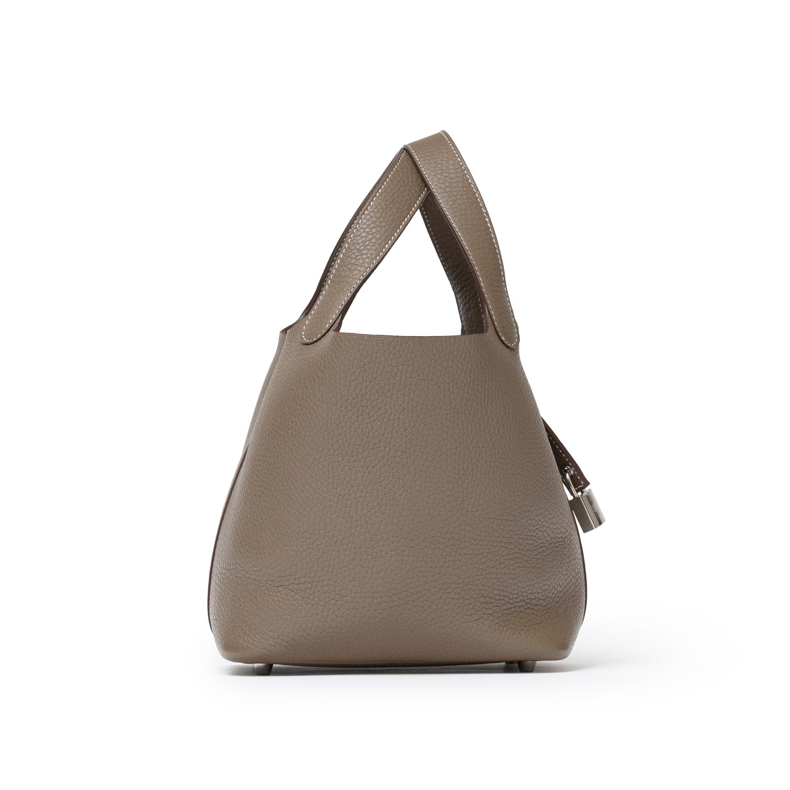 Hermès Picotin 18 Etoupe Clemence Palladium Hardware - Side Left