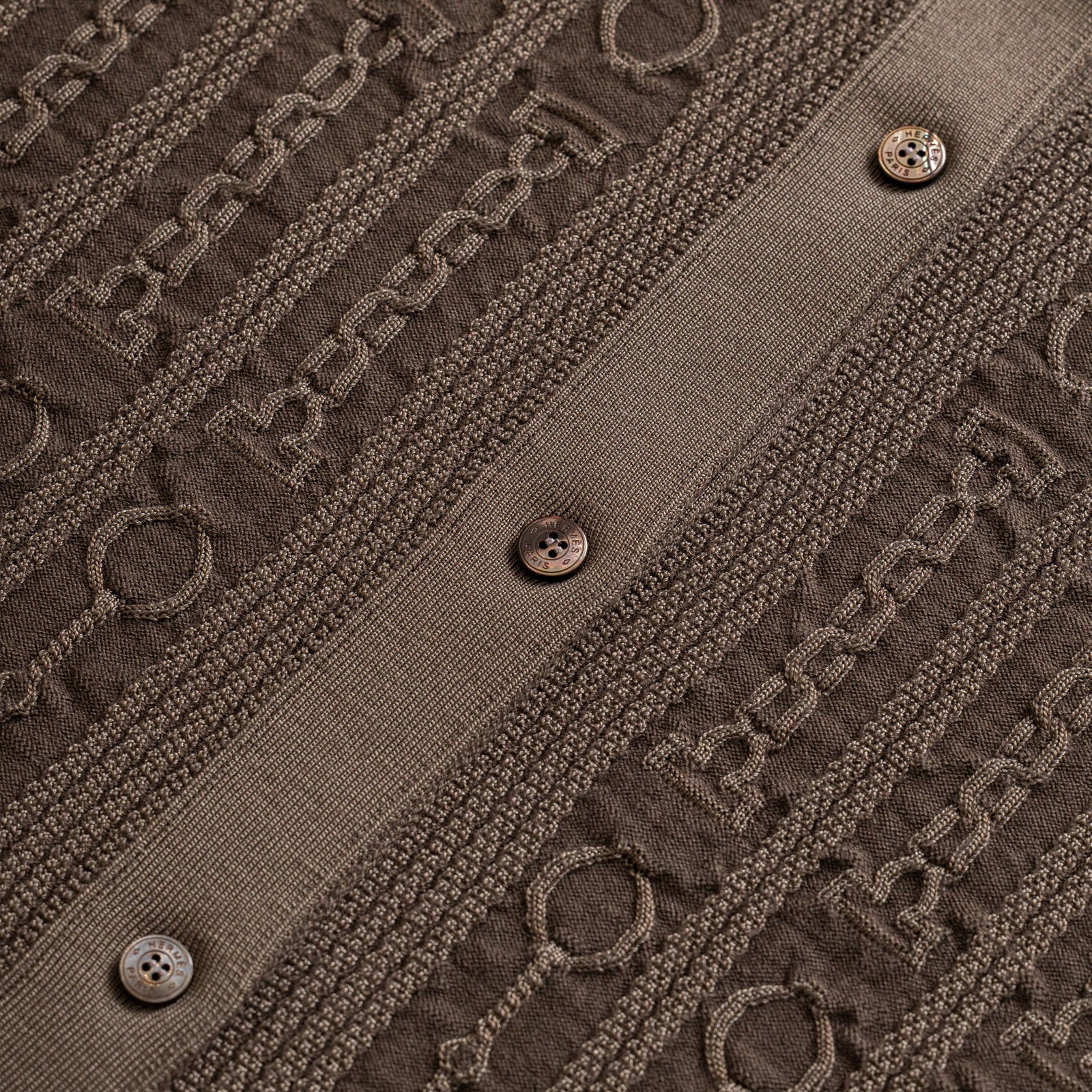 Hermès Inspiration Chemise Cardigan Marron Tarn - Detail