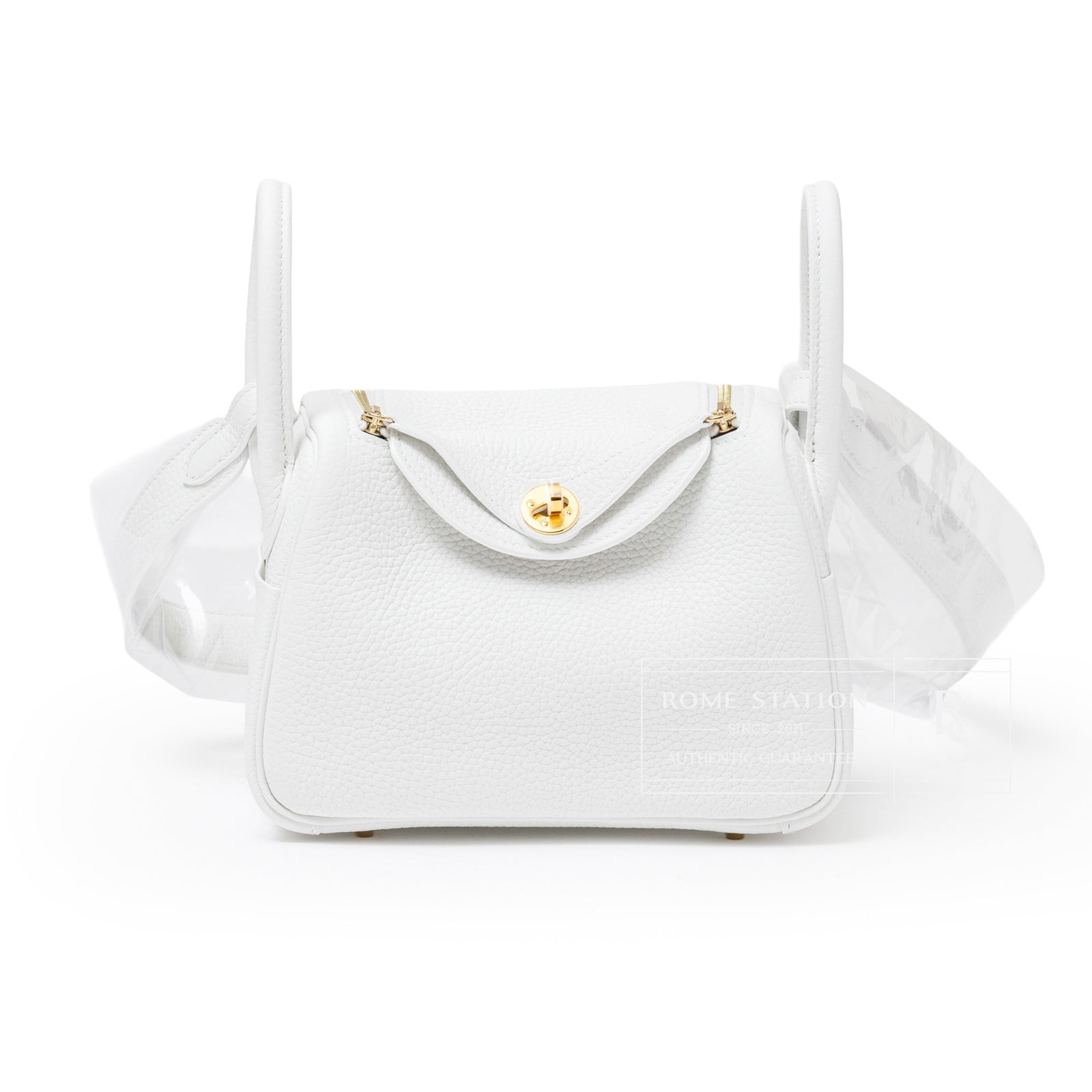 Hermès Mini Lindy II New White Clemence Gold Hardware | Canada