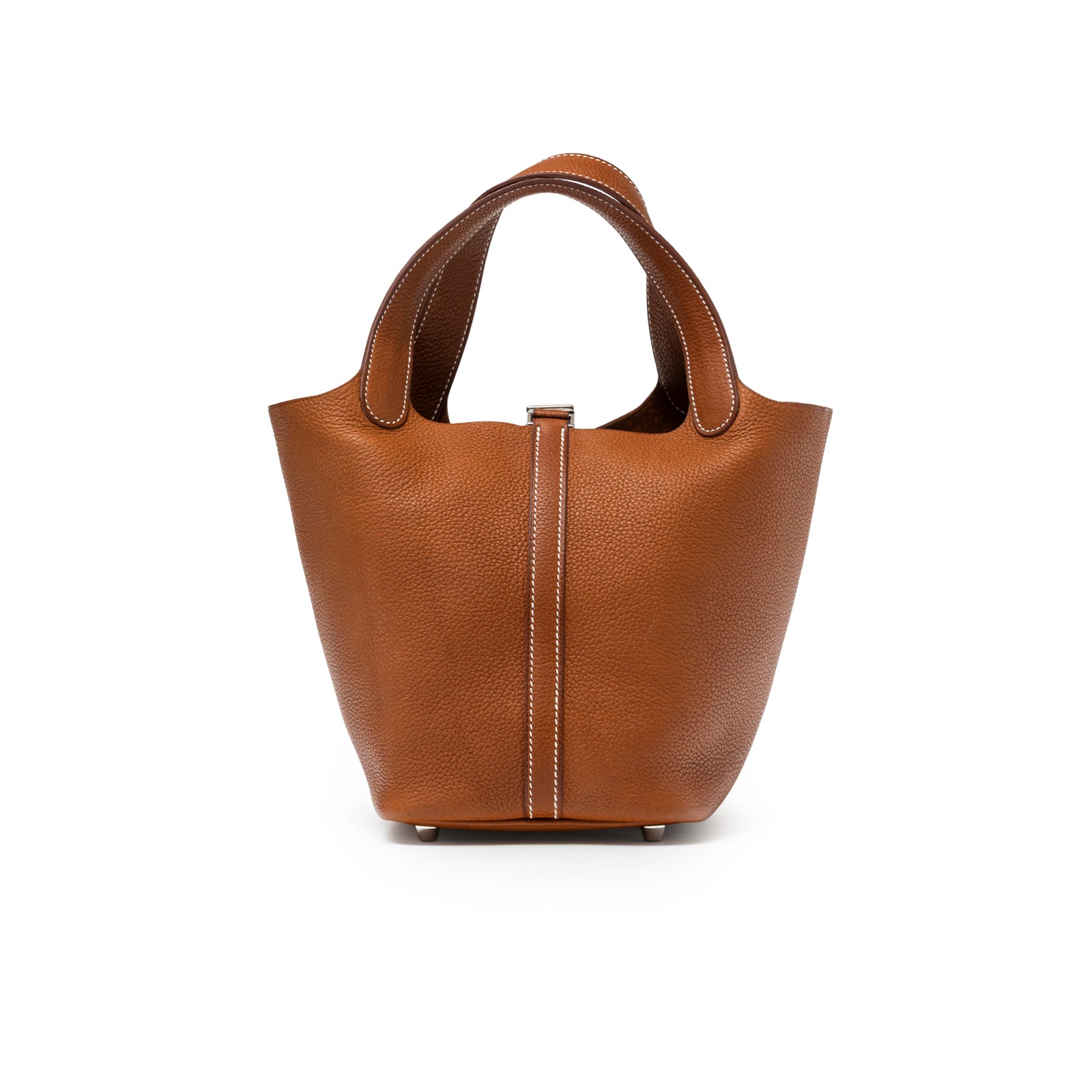 Hermès Picotin 18 Fauve Barenia Faubourg Palladium Hardware back view