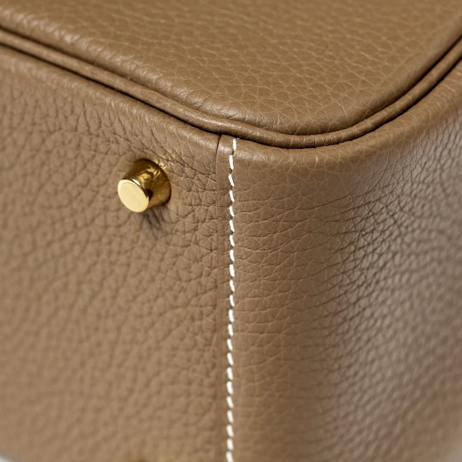 Hermès Mini Lindy II Etoupe Clemence Gold Hardware