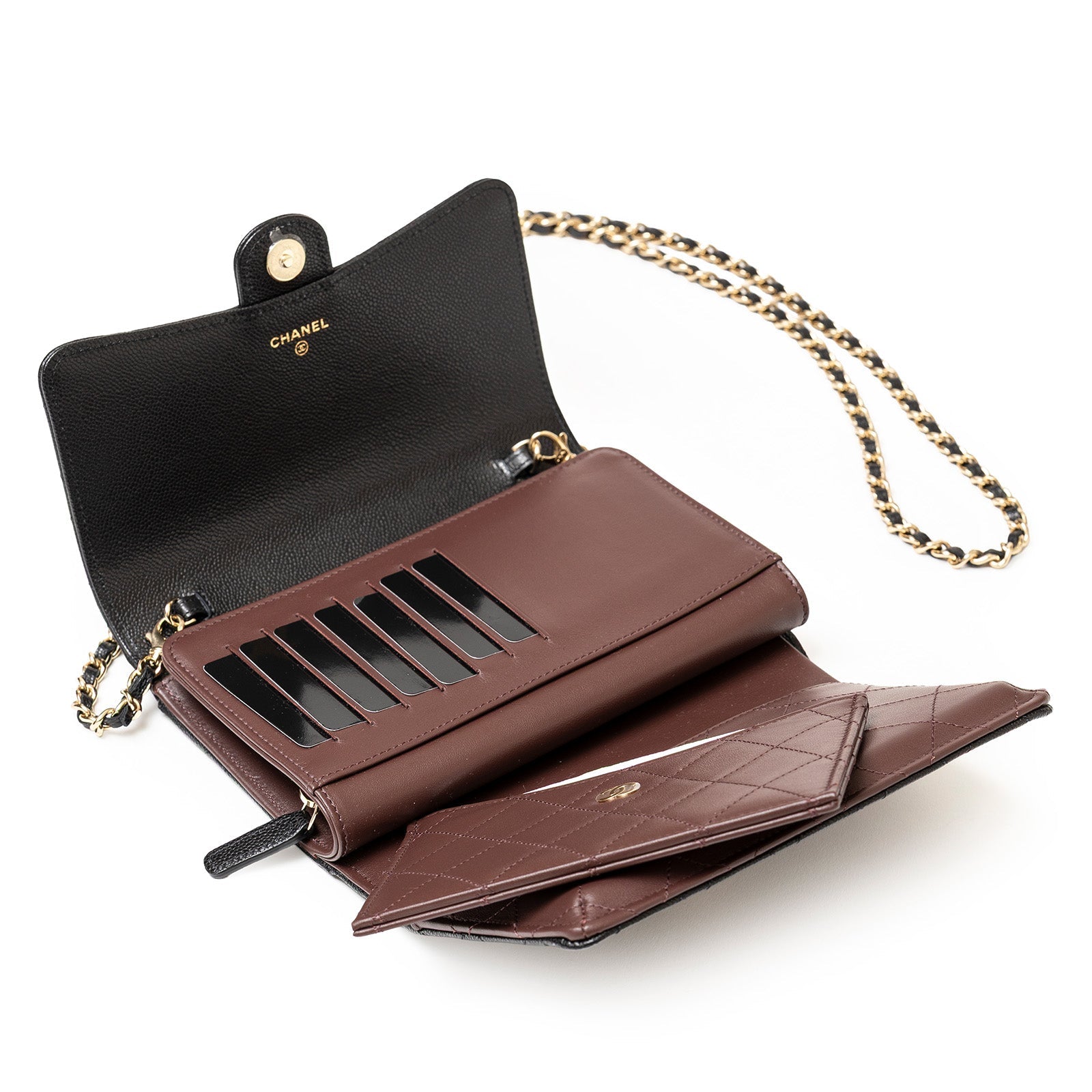 Chanel 24S Classic Clutch On Chain Caviar Black Gold Hardware