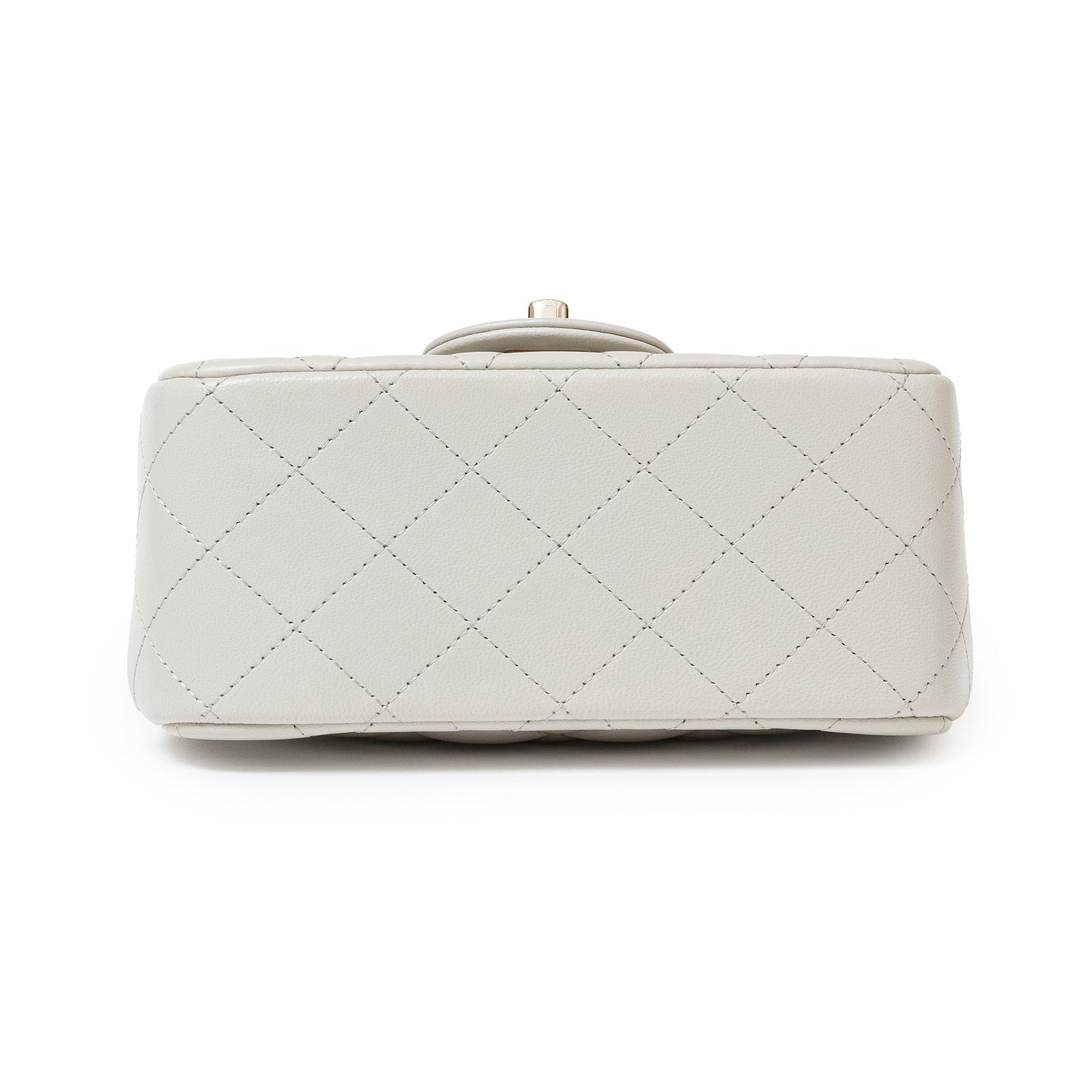 Chanel Mini Square Classic Flap bag Grey Lambskin Gold Hardware