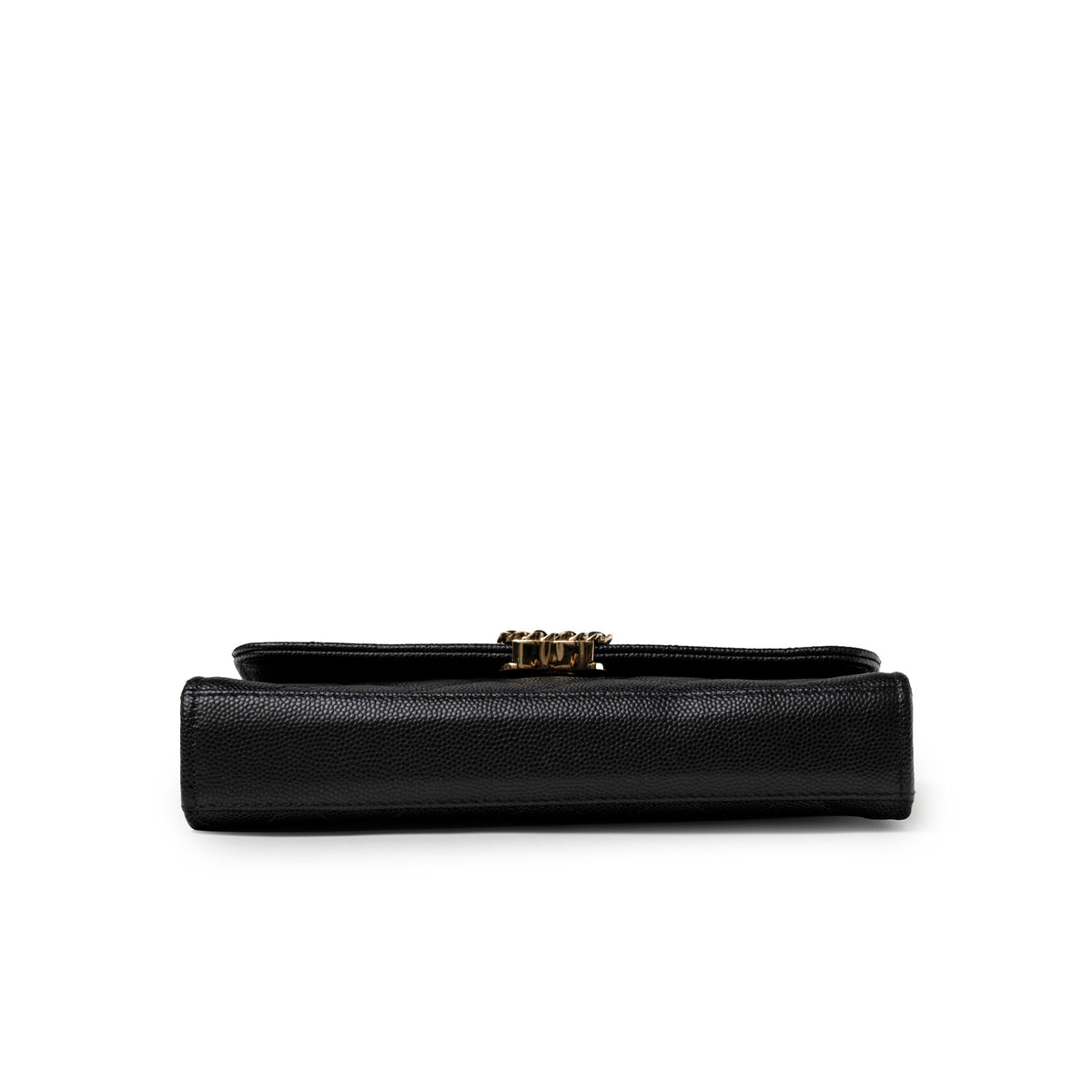 Chanel Top Handle Phone Holder with Chain Black Caviar Light Gold Hardware bottom view