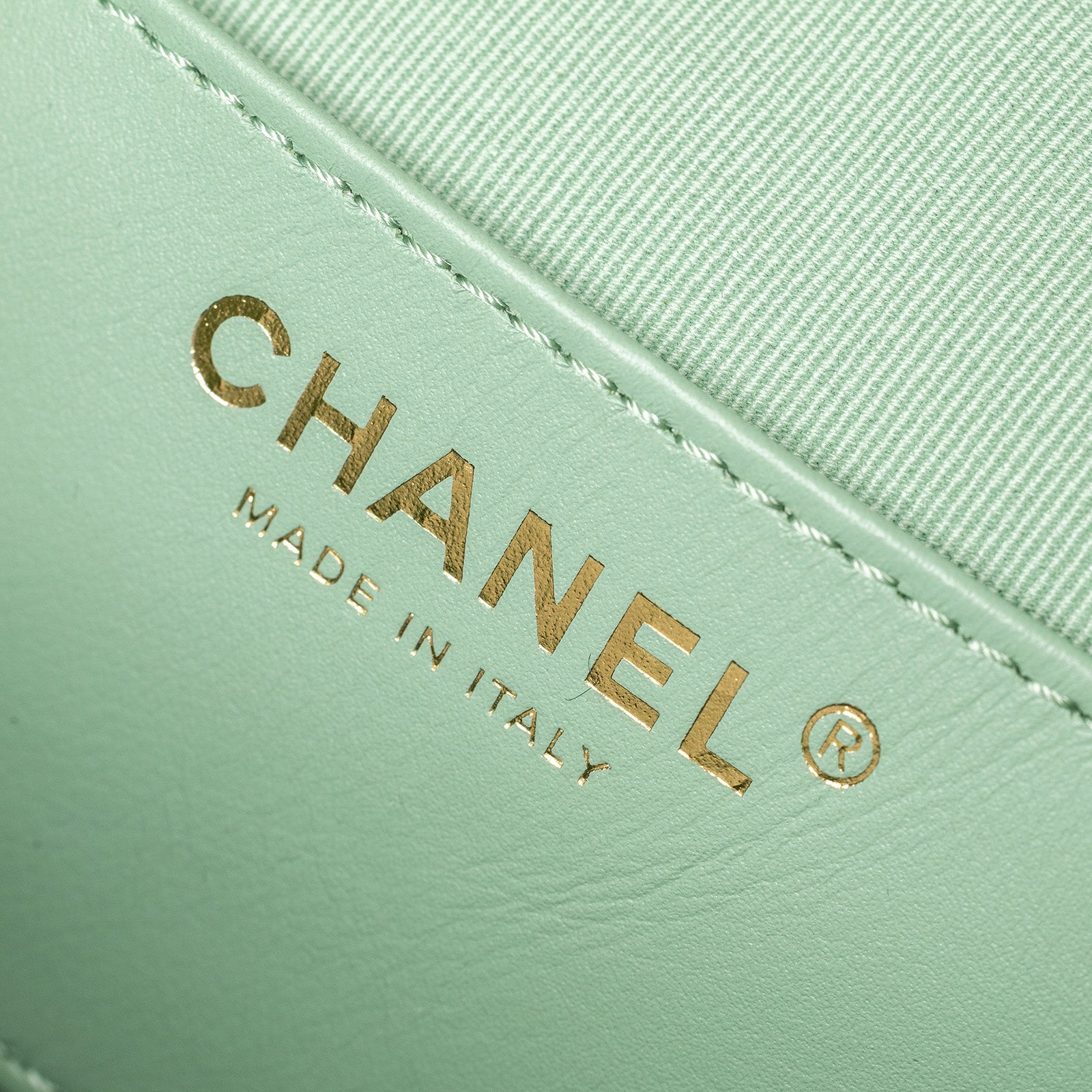 Chanel Top Handle Round Vanity Quilted Caviar Green Gold Hardware