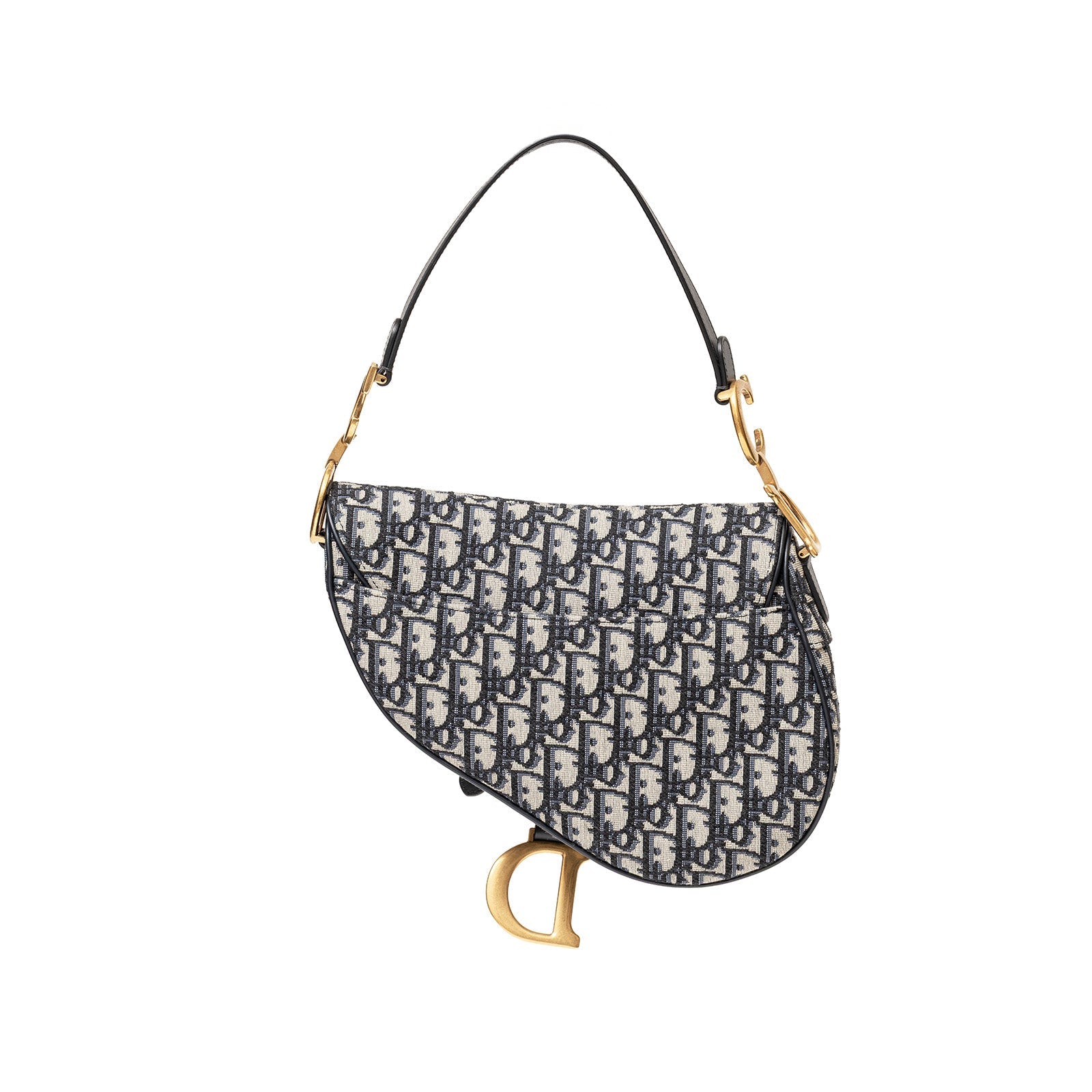 Christian Dior Saddle Bag Blue Dior Oblique Jacquard Gold Hardware