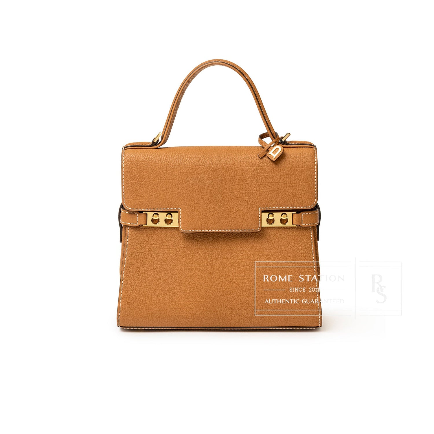 Delvaux Tempete PM Crispy Calf Vegetal-Ivory Gold Hardware