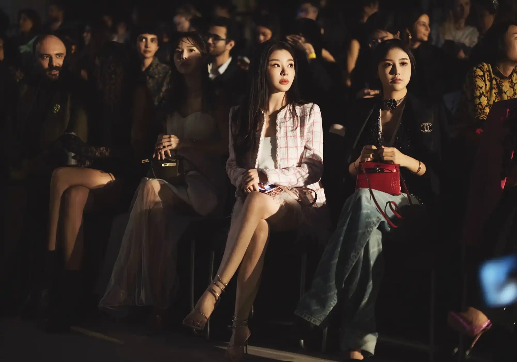 Fashionable audience at a show.