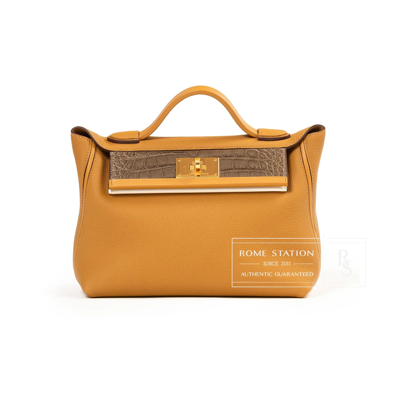 Hermès 24/24 29 Touch Caramel/Sesam/Orig/Sesame/Nata Togo/Swift/Matte Alligator Gold Hardware