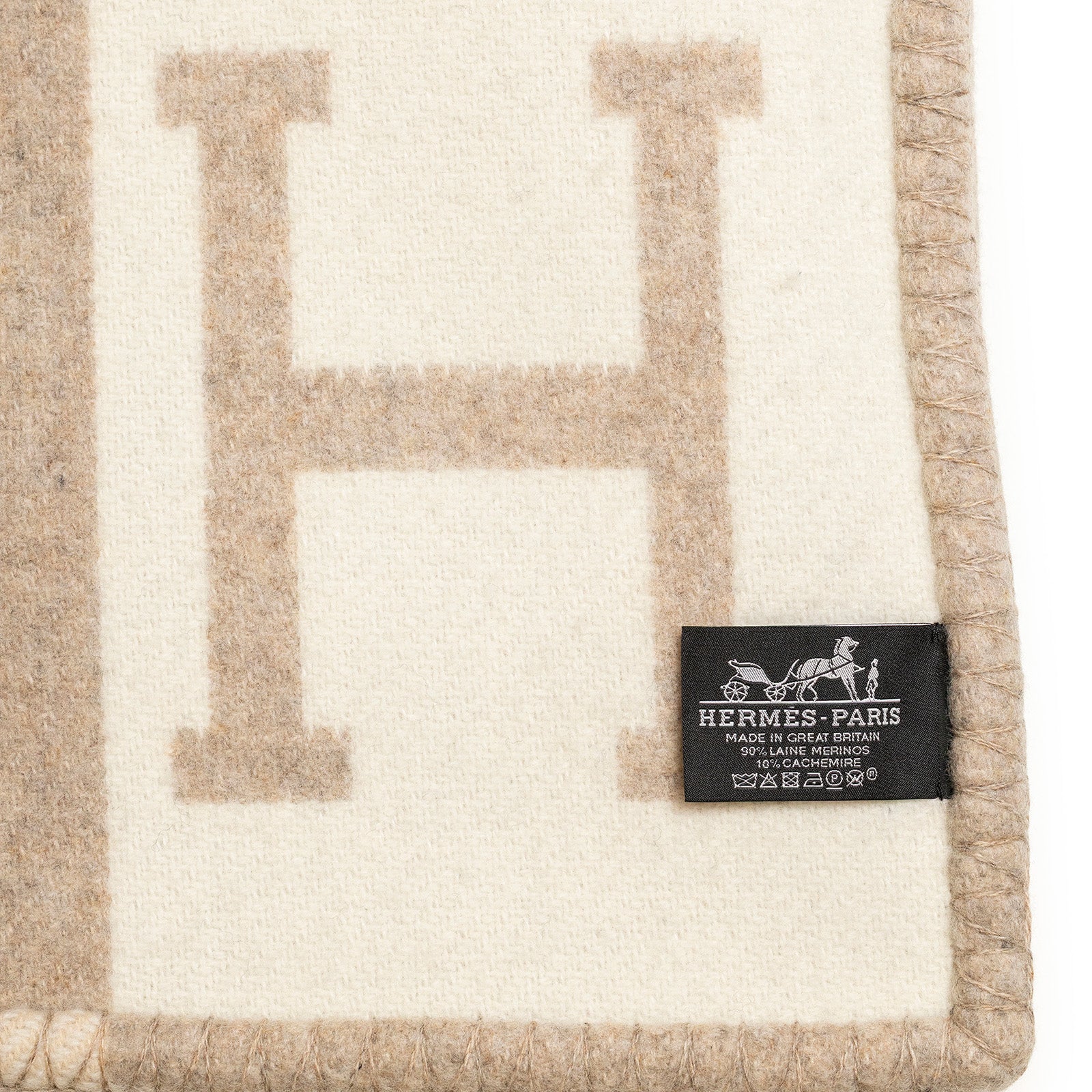 Hermès Avalon Throw Blanket Laine Coco Camomille