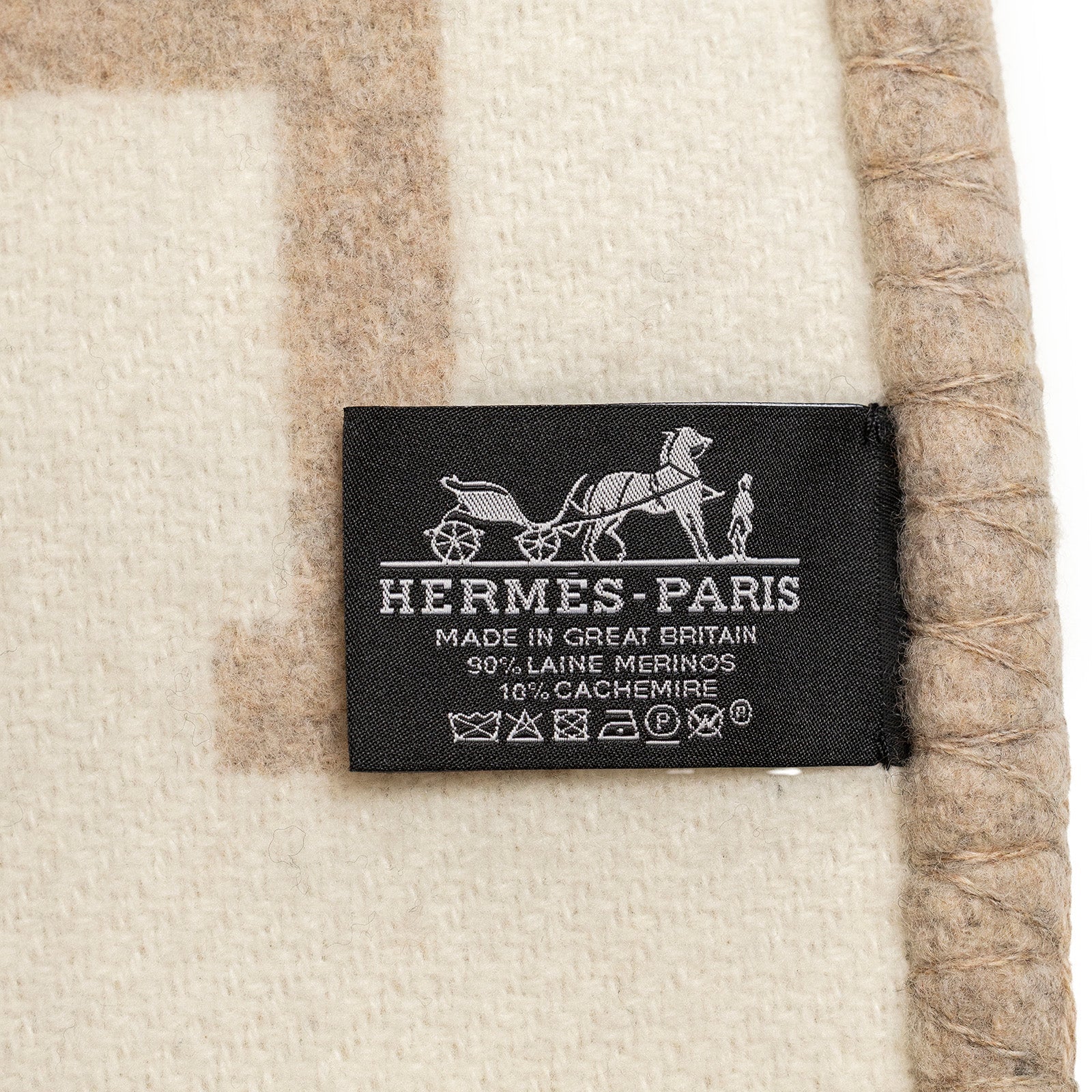 Hermès Avalon Throw Blanket Laine Coco Camomille