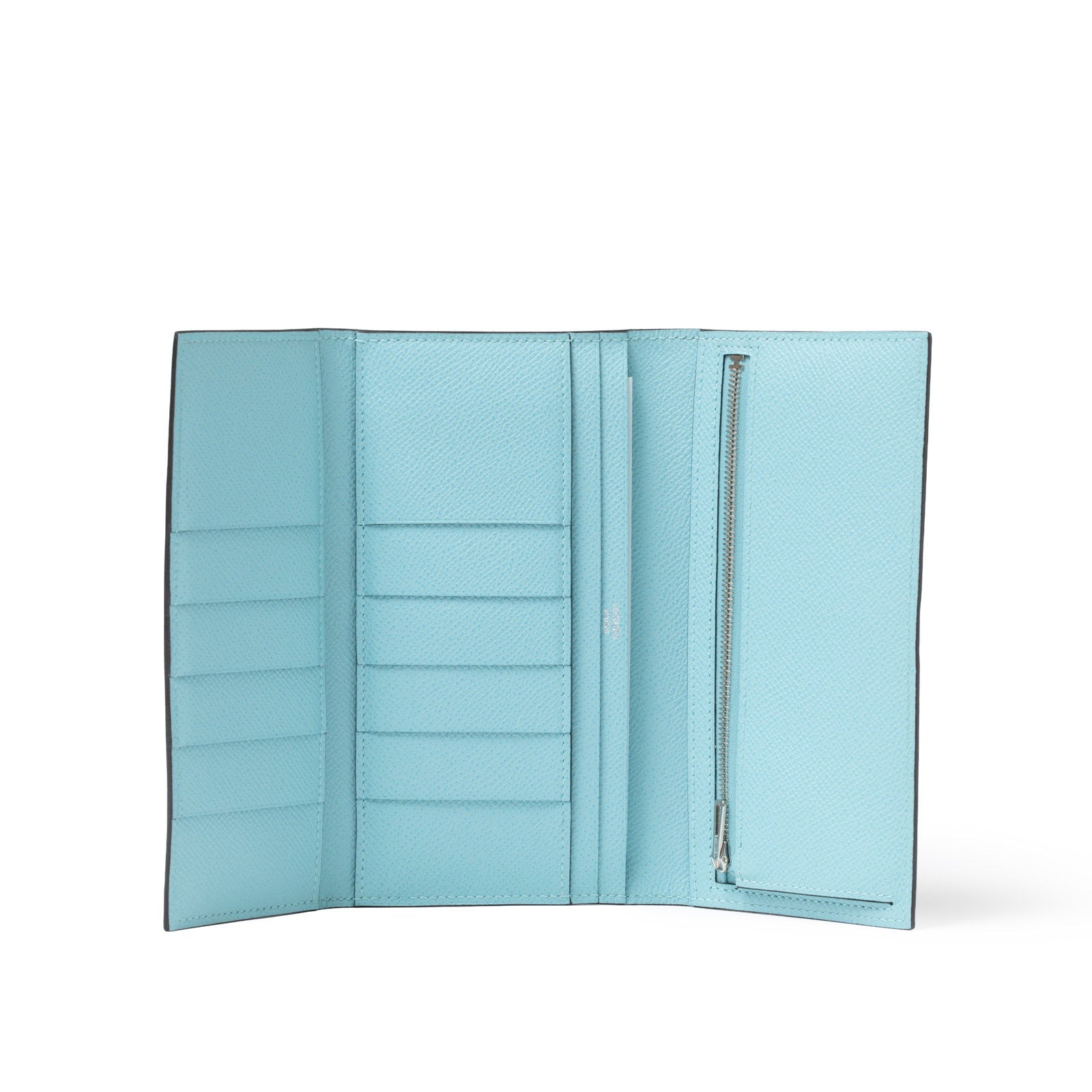 Hermès Bearn Wallet Blue Atoll Epsom Palladium Hardware