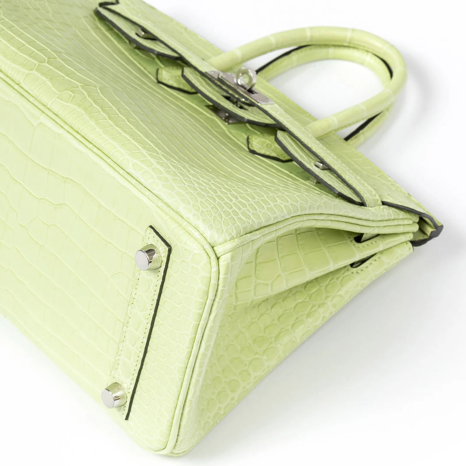 Hermès Birkin 25 Jaune Bourgeon Matte Porosus Crocodile Palladium Hardware