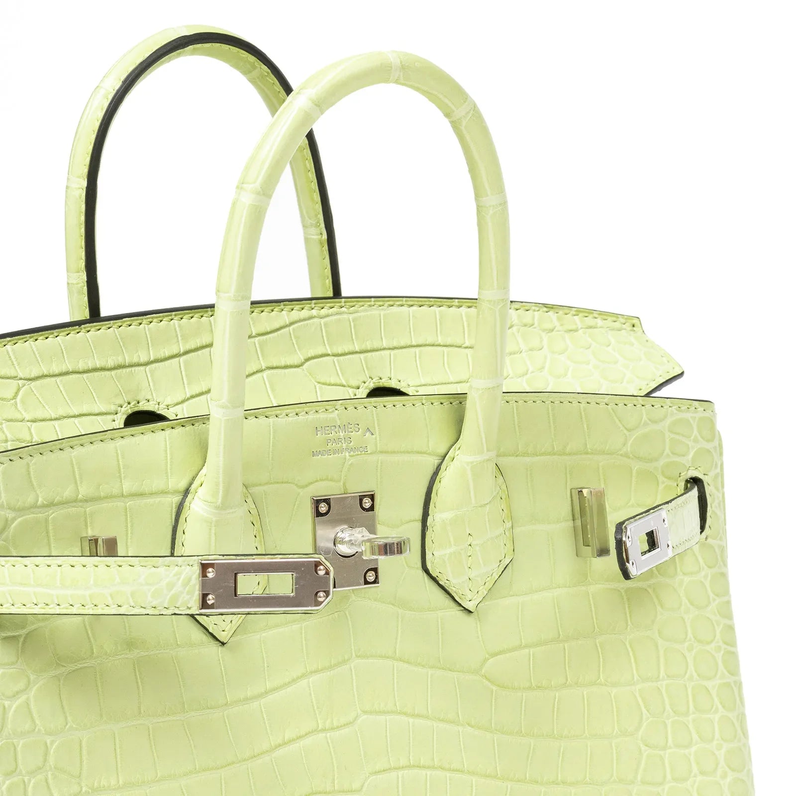 Hermès Birkin 25 Jaune Bourgeon Matte Porosus Crocodile Palladium Hardware