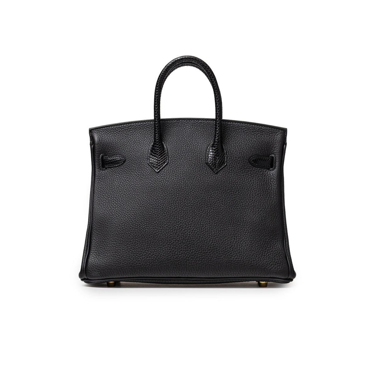 Hermès Birkin 25 Touch Black Togo Lizard Gold Hardware back view