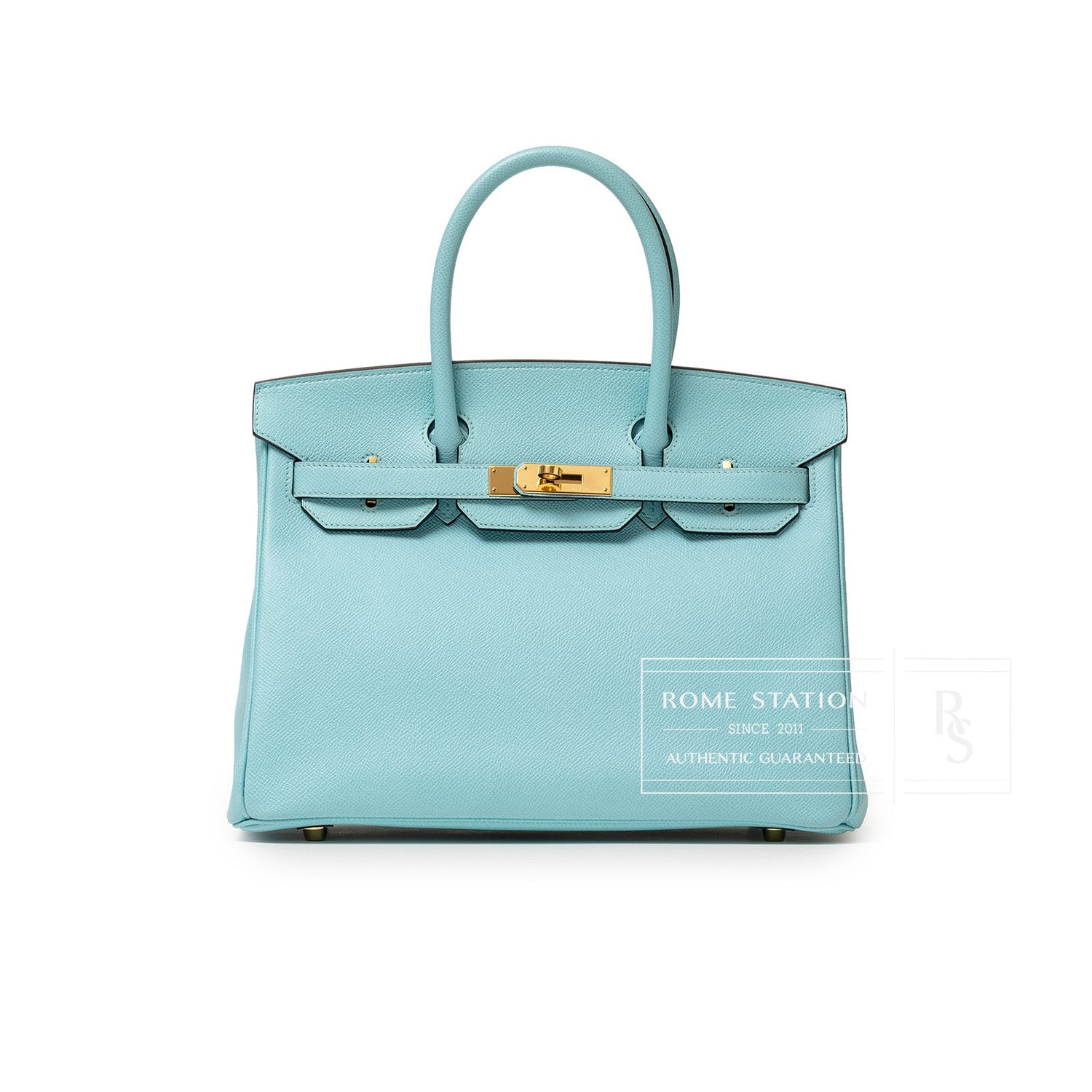 Hermès Birkin 30 Blue Atoll Epsom Gold Hardware - Handbags