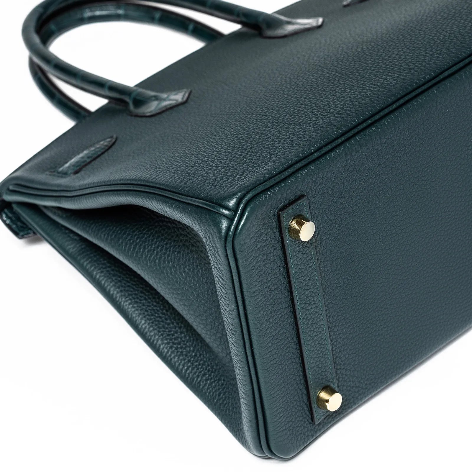 Hermès Birkin 30 Vert Cypress Togo and Matte Alligator Touch Gold Hardware