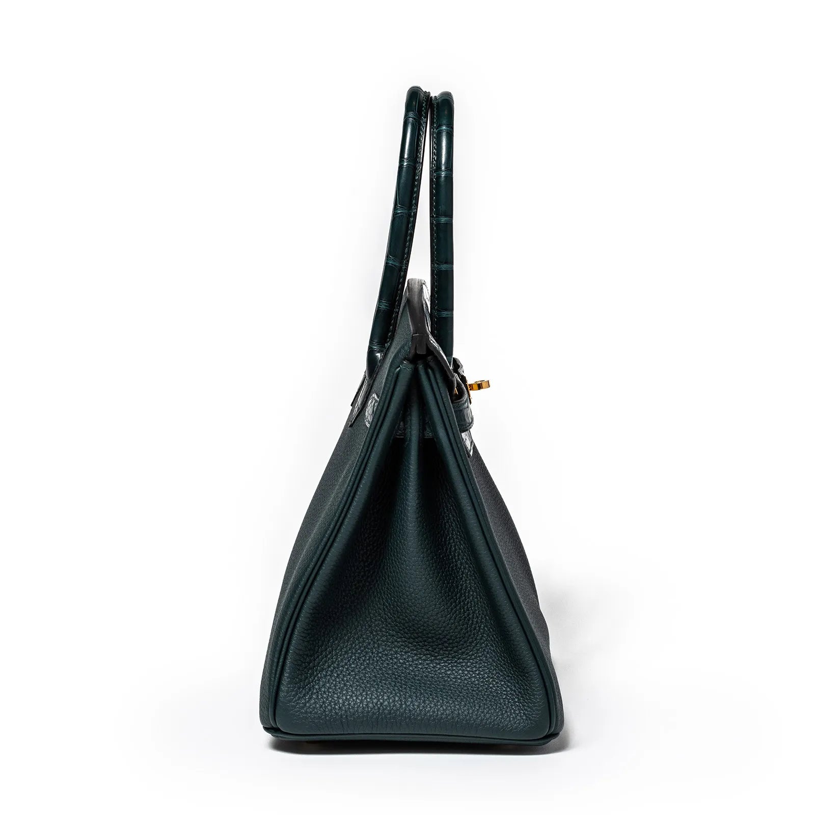Hermès Birkin 30 Vert Cypress Togo and Matte Alligator Touch Gold Hardware