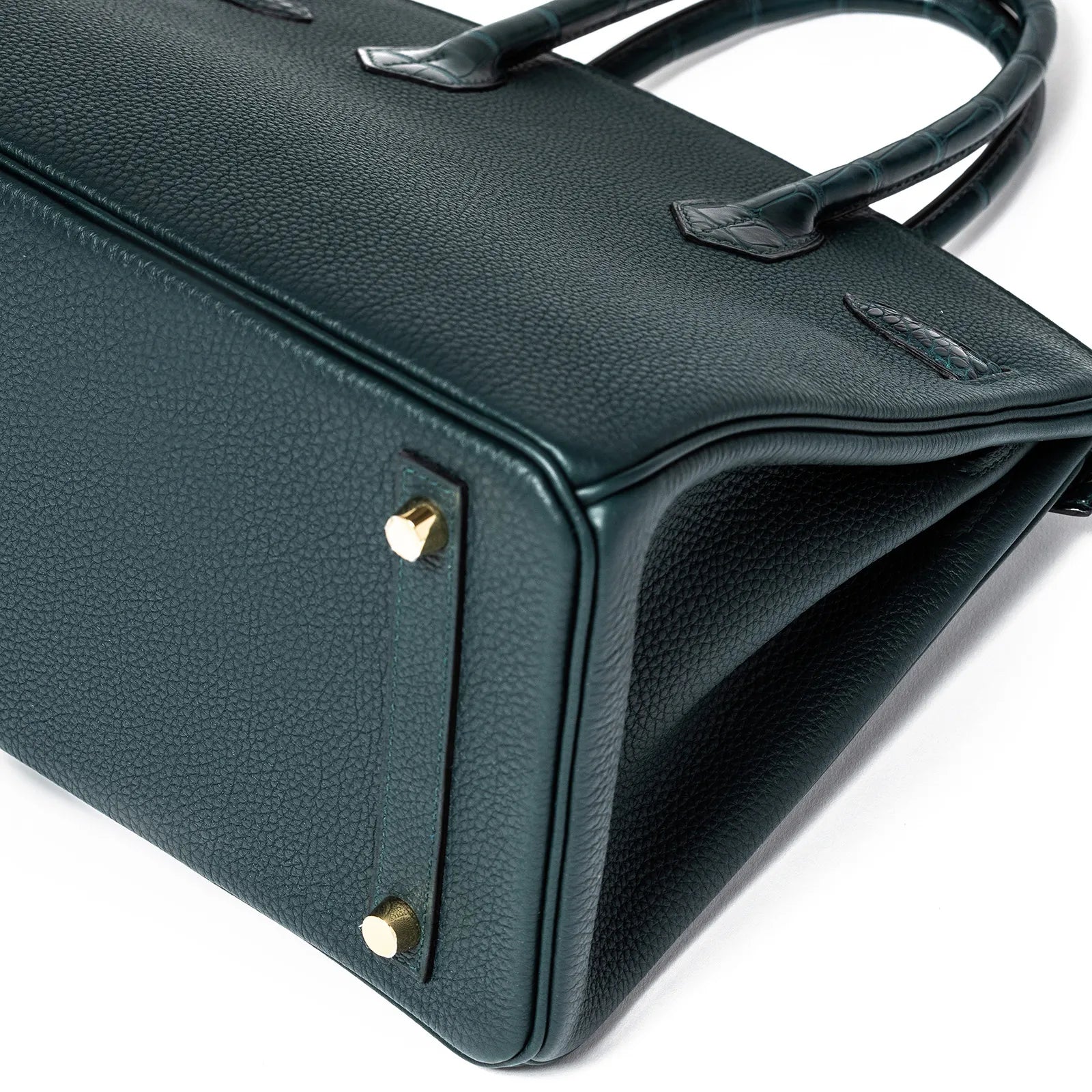 Hermès Birkin 30 Vert Cypress Togo and Matte Alligator Touch Gold Hardware