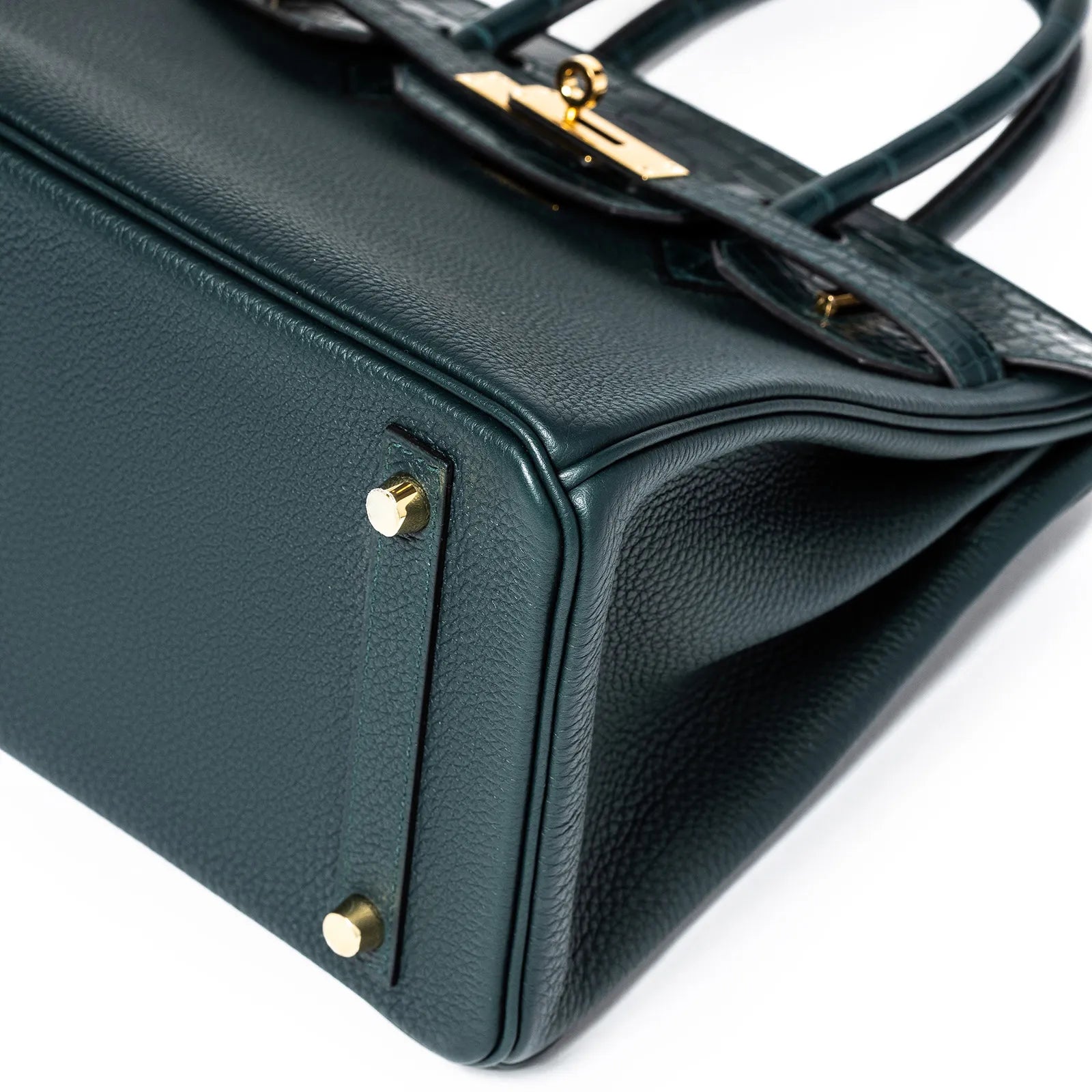 Hermès Birkin 30 Vert Cypress Togo and Matte Alligator Touch Gold Hardware