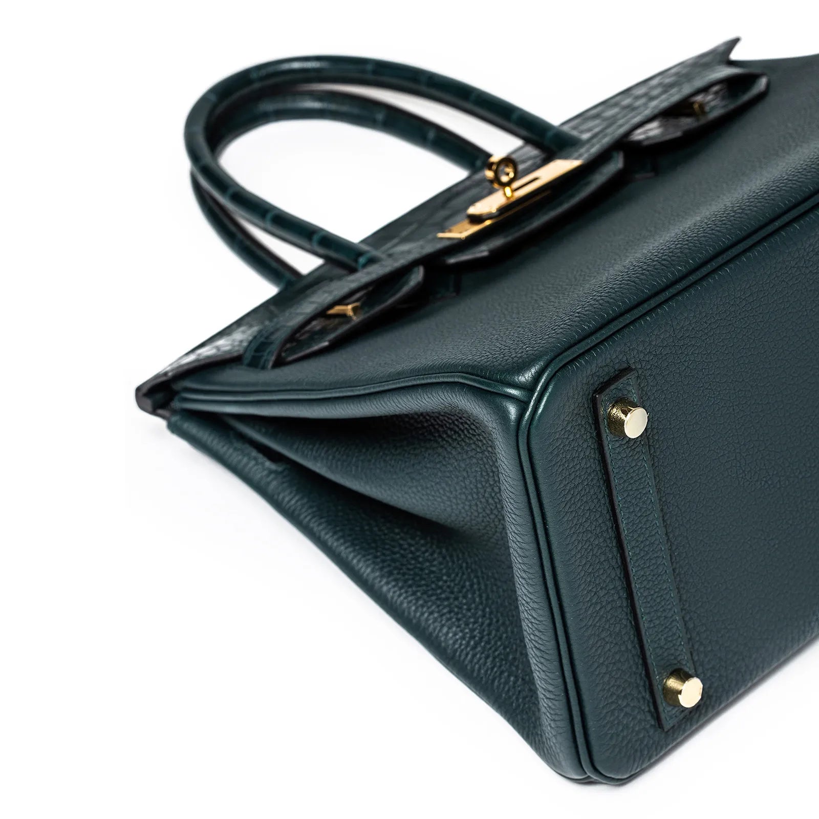 Hermès Birkin 30 Vert Cypress Togo and Matte Alligator Touch Gold Hardware