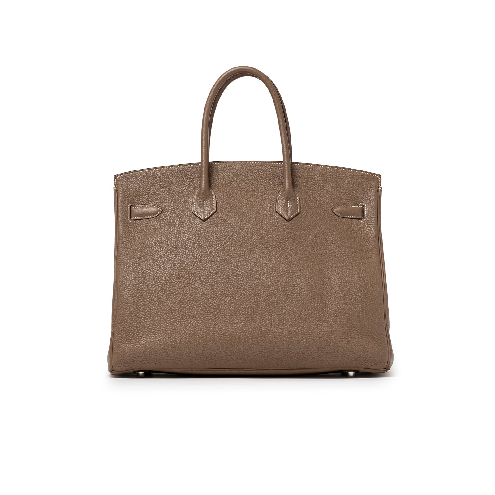 Back view of Hermès Birkin 35 Etoupe Togo Palladium Hardware