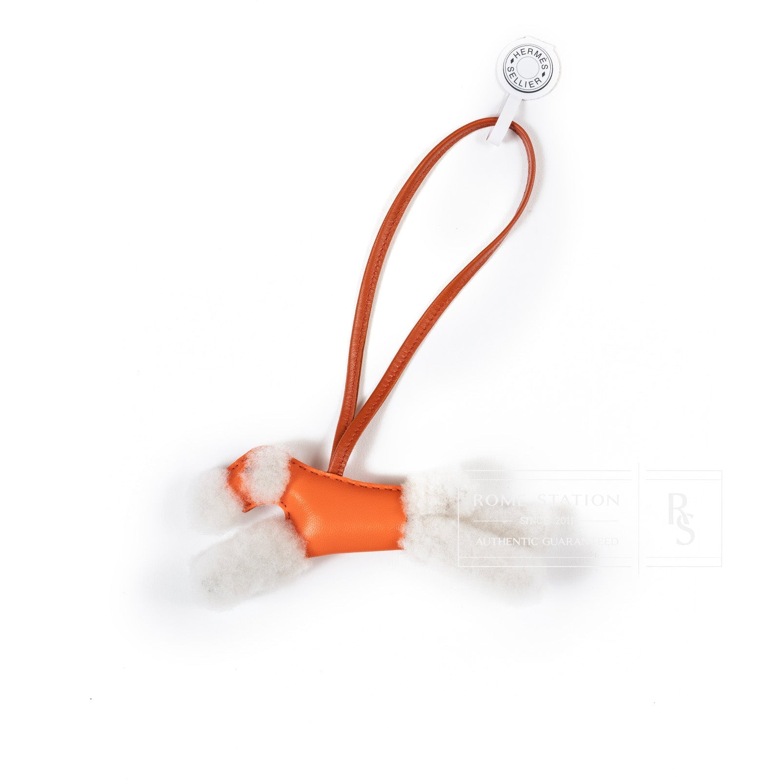 Hermès Buddy Charm Orange Poppy Milo Lambskin/Merinos Wool