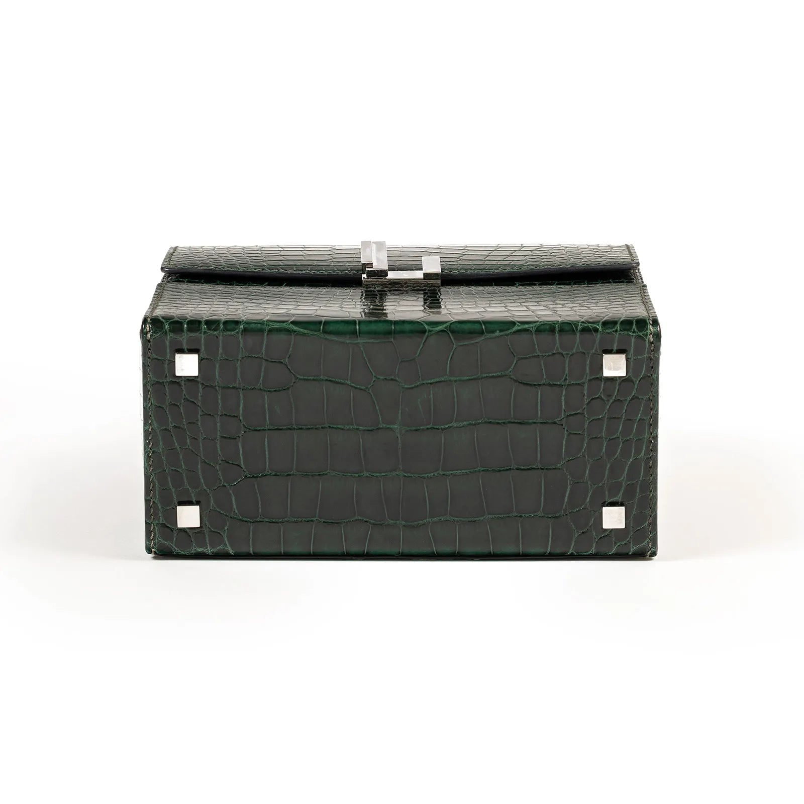 Hermès Cinhetic 18 Vert Fonce Shiny Alligator Palladium Hardware