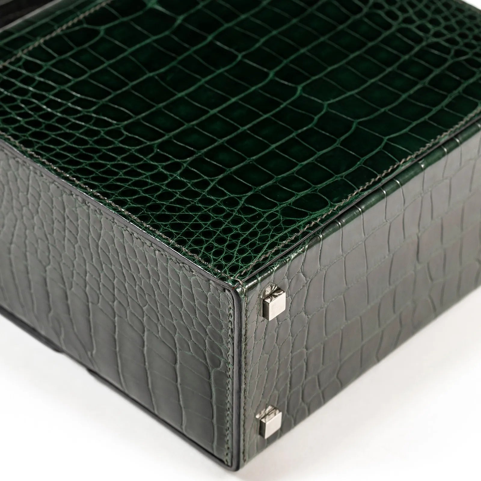 Hermès Cinhetic 18 Vert Fonce Shiny Alligator Palladium Hardware