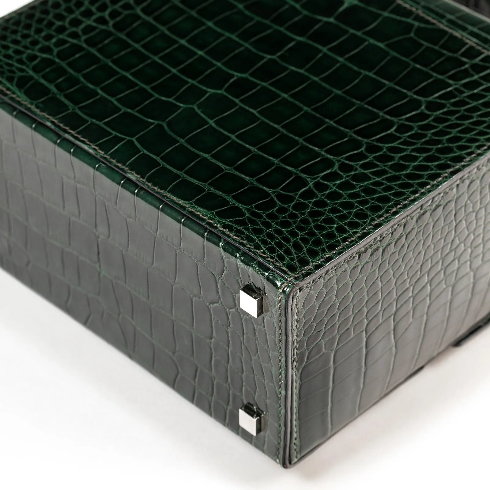 Hermès Cinhetic 18 Vert Fonce Shiny Alligator Palladium Hardware
