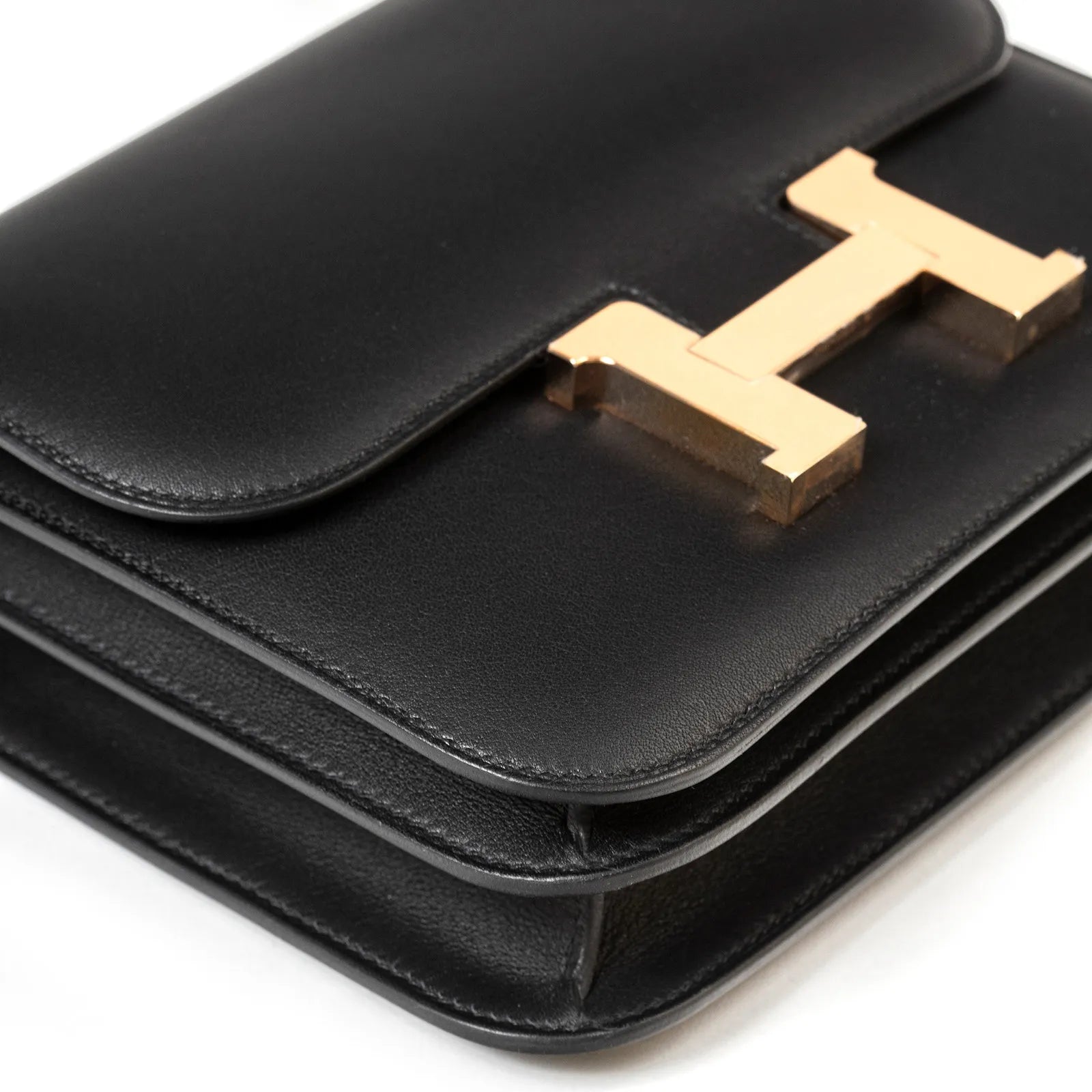 Hermès Mini Constance 18 Black Swift Rose Gold Hardware
