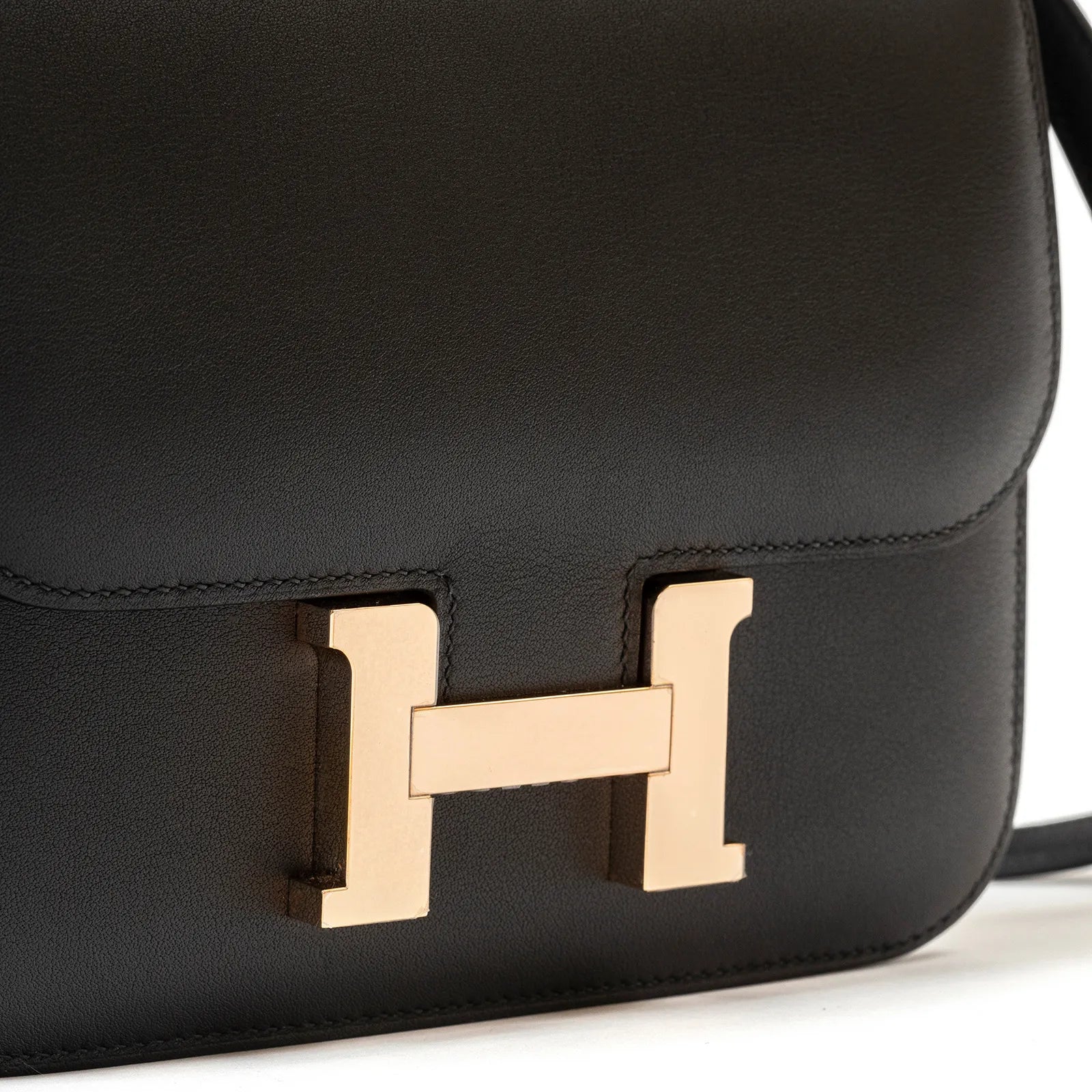 Hermès Mini Constance 18 Black Swift Rose Gold Hardware
