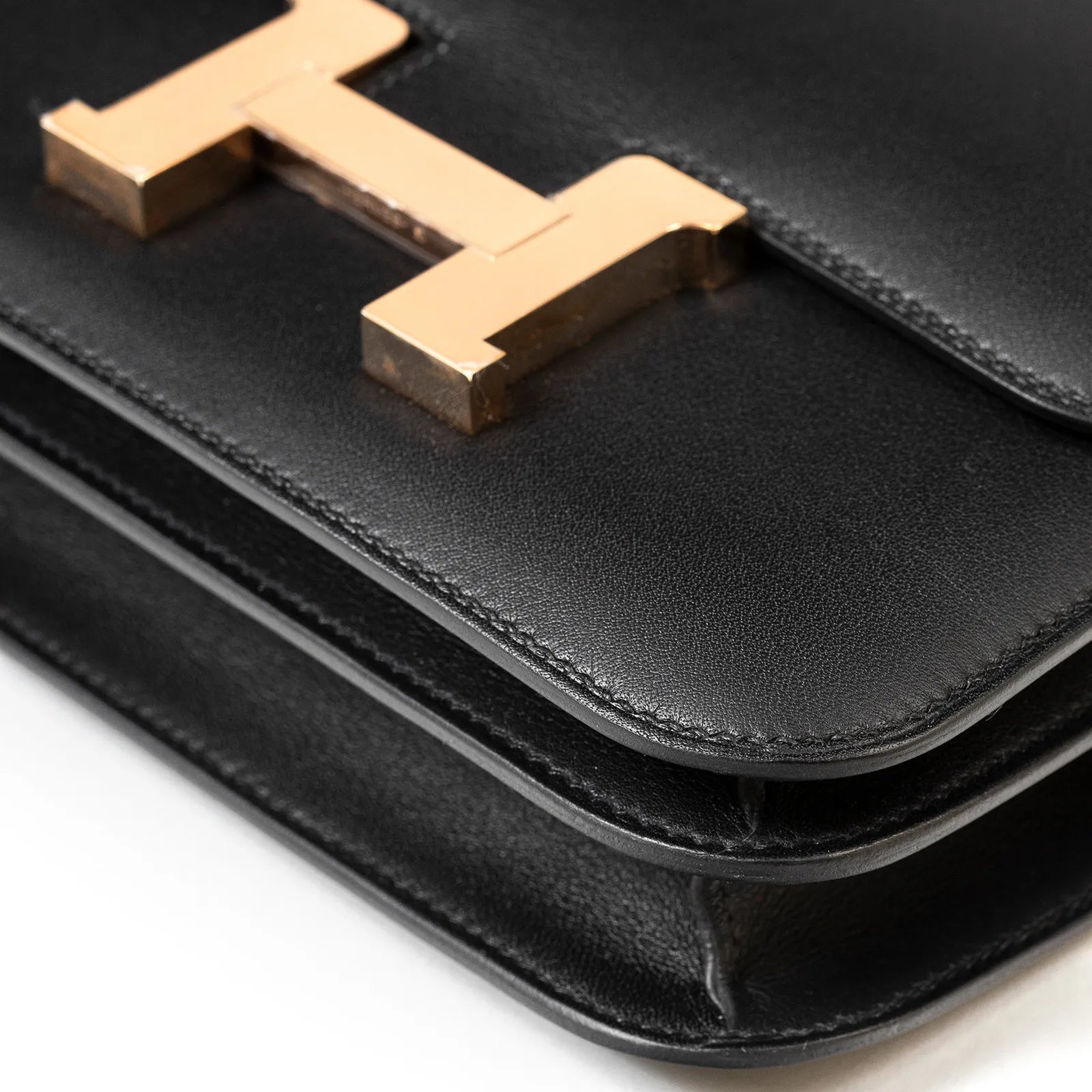 Hermès Mini Constance 18 Black Swift Rose Gold Hardware